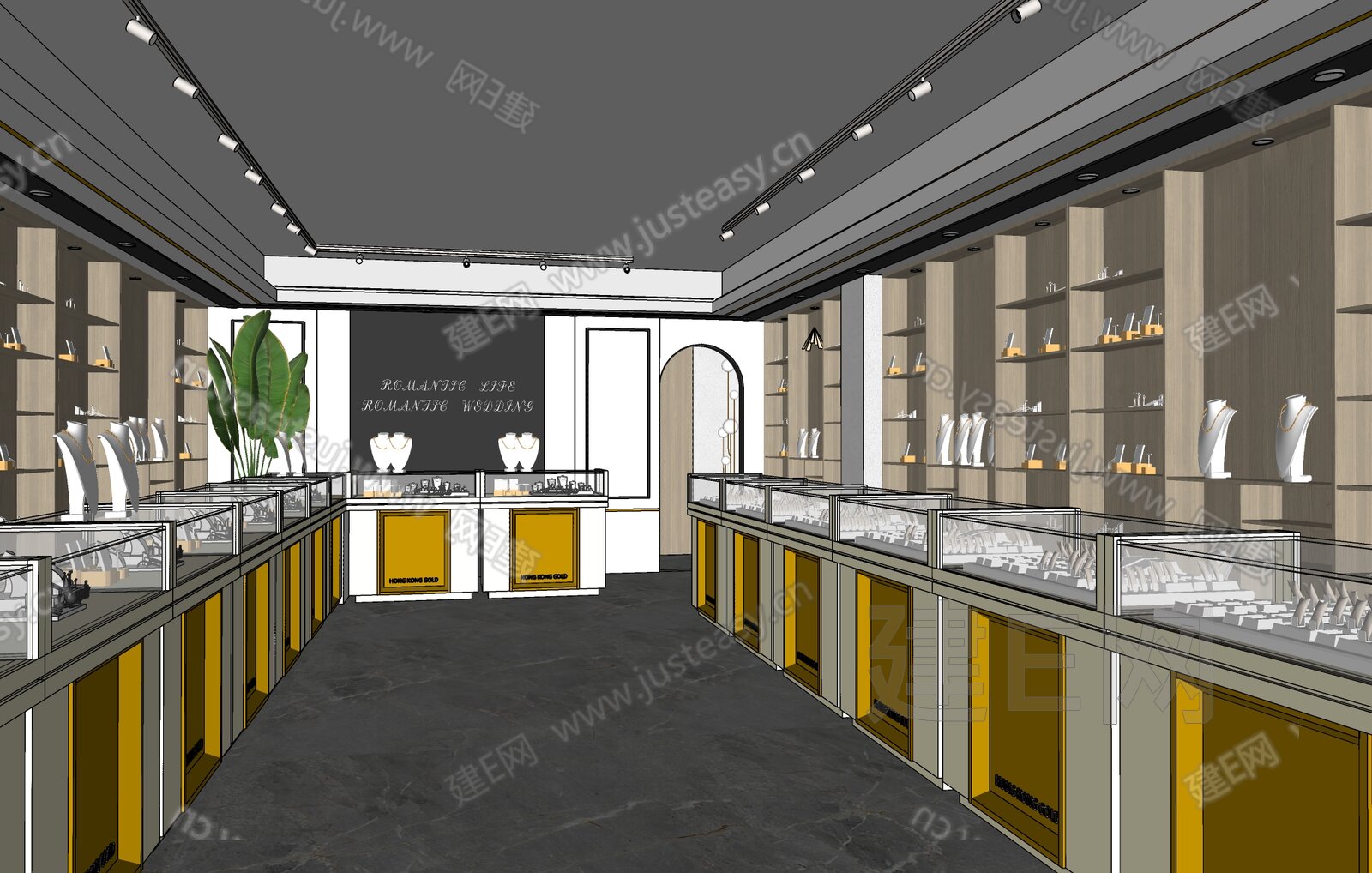 现代珠宝店模型SU模型下载[ID:114184698]_建e网su模型