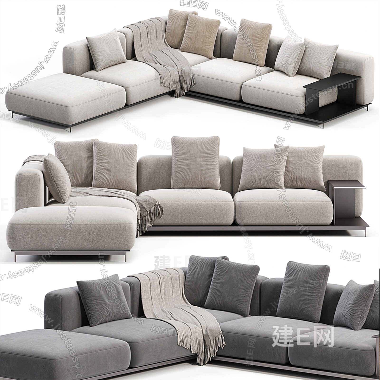 Poliform 现代多人沙发 布艺模型SU模型下载[ID:113791232]_建e网su模型