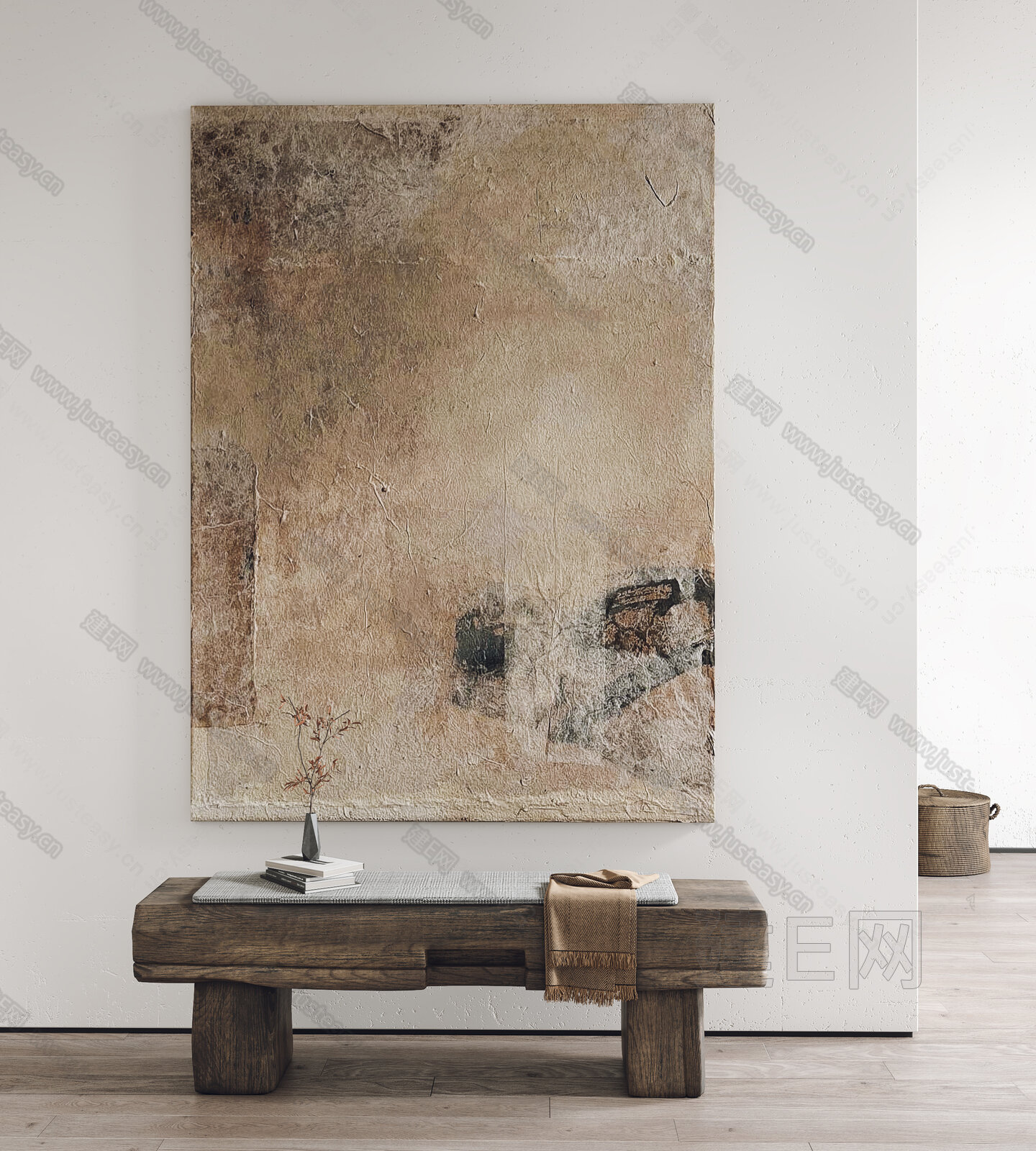 侘寂风装饰画挂画模型SU模型下载[ID:115626267]_建E室内设计网