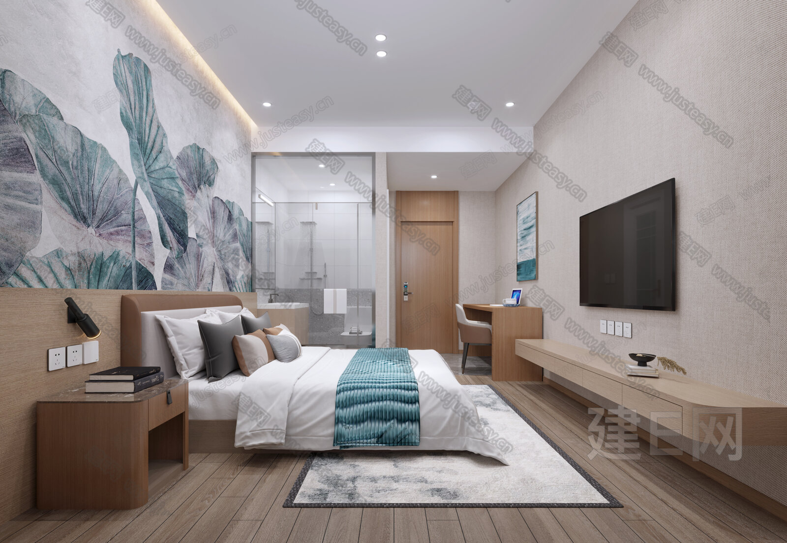 【现代酒店房间3d模型】建E网_现代酒店房间3d模型下载[ID:106715191]_打造3d现代酒店房间模型免费下载平台