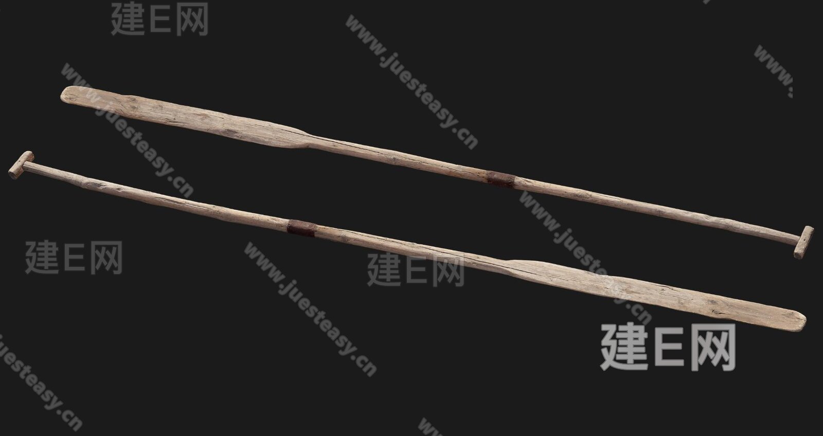 古代船桨模型SU模型下载[ID:117264851]_建e网su模型