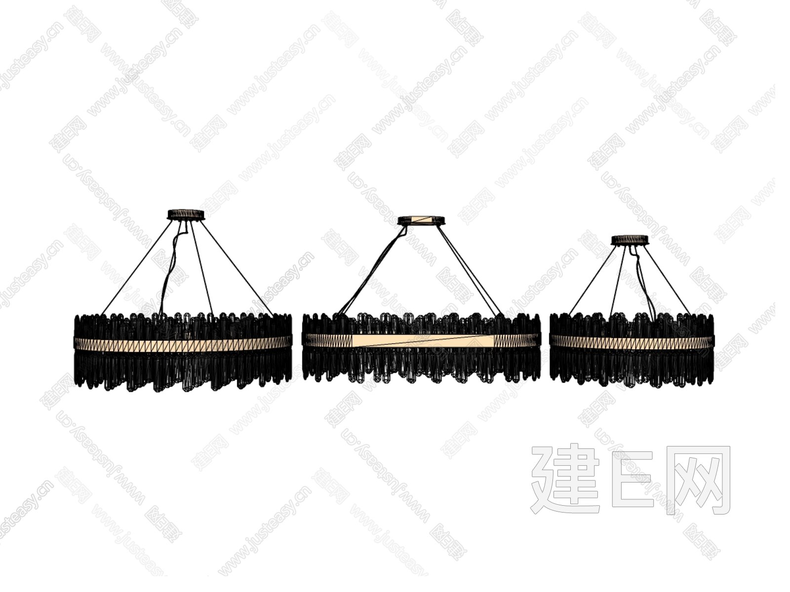 现代轻奢水晶吊灯模型SU模型下载[ID:115495371]_建E室内设计网