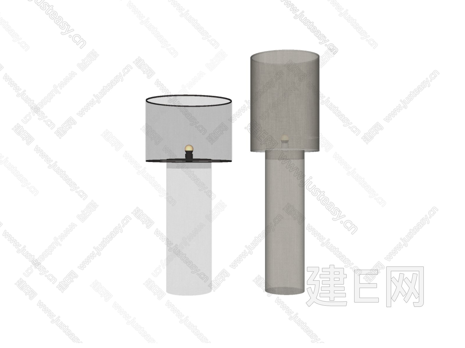 现代落地灯模型SU模型下载[ID:116347311]_建E室内设计网