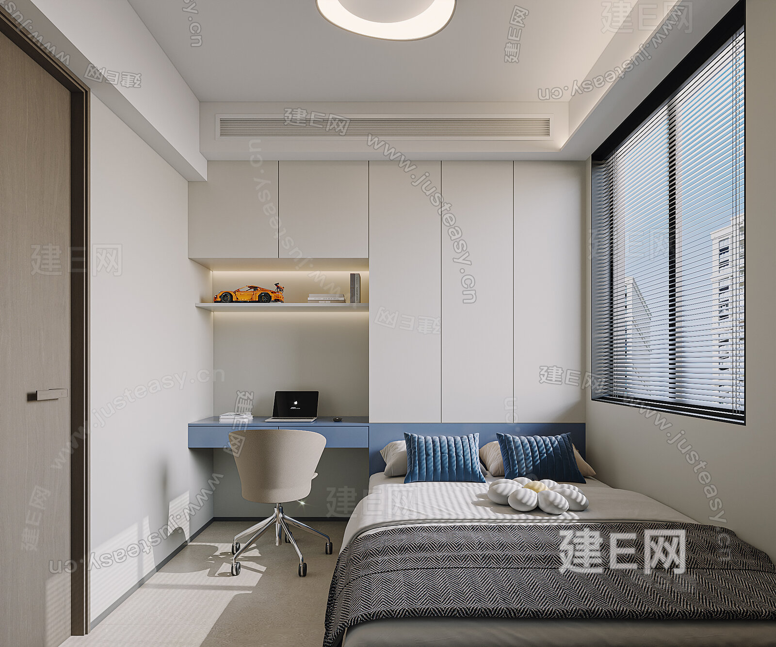 现代榻榻米卧室模型SU模型下载[ID:116871594]_建e网su模型