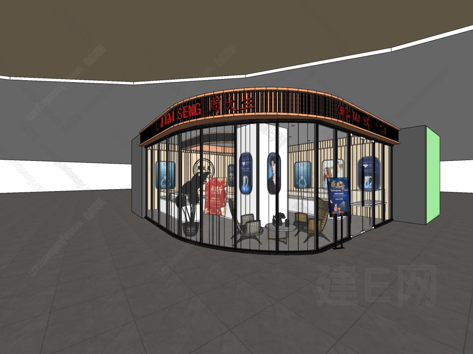 珠宝店模型下载模型SU模型下载[ID:116806053]_建e网su模型