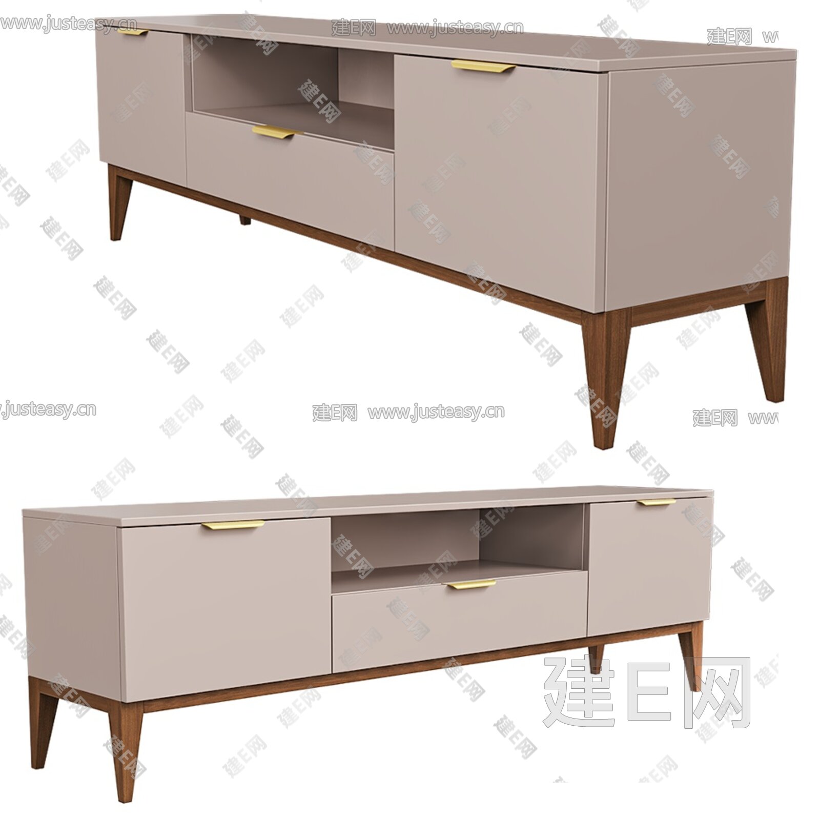 现代电视柜模型SU模型下载[ID:116412790]_建e网su模型
