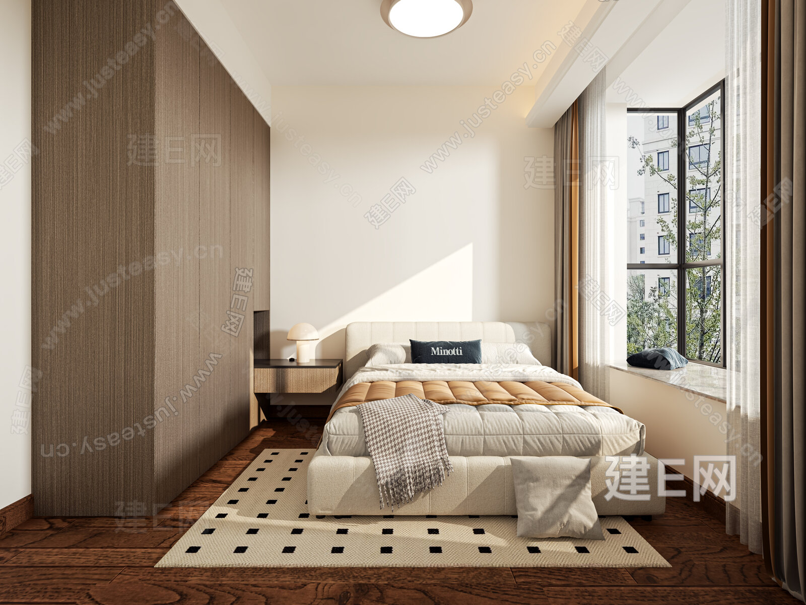 现代风格男孩房模型SU模型下载[ID:116609522]_建E室内设计网