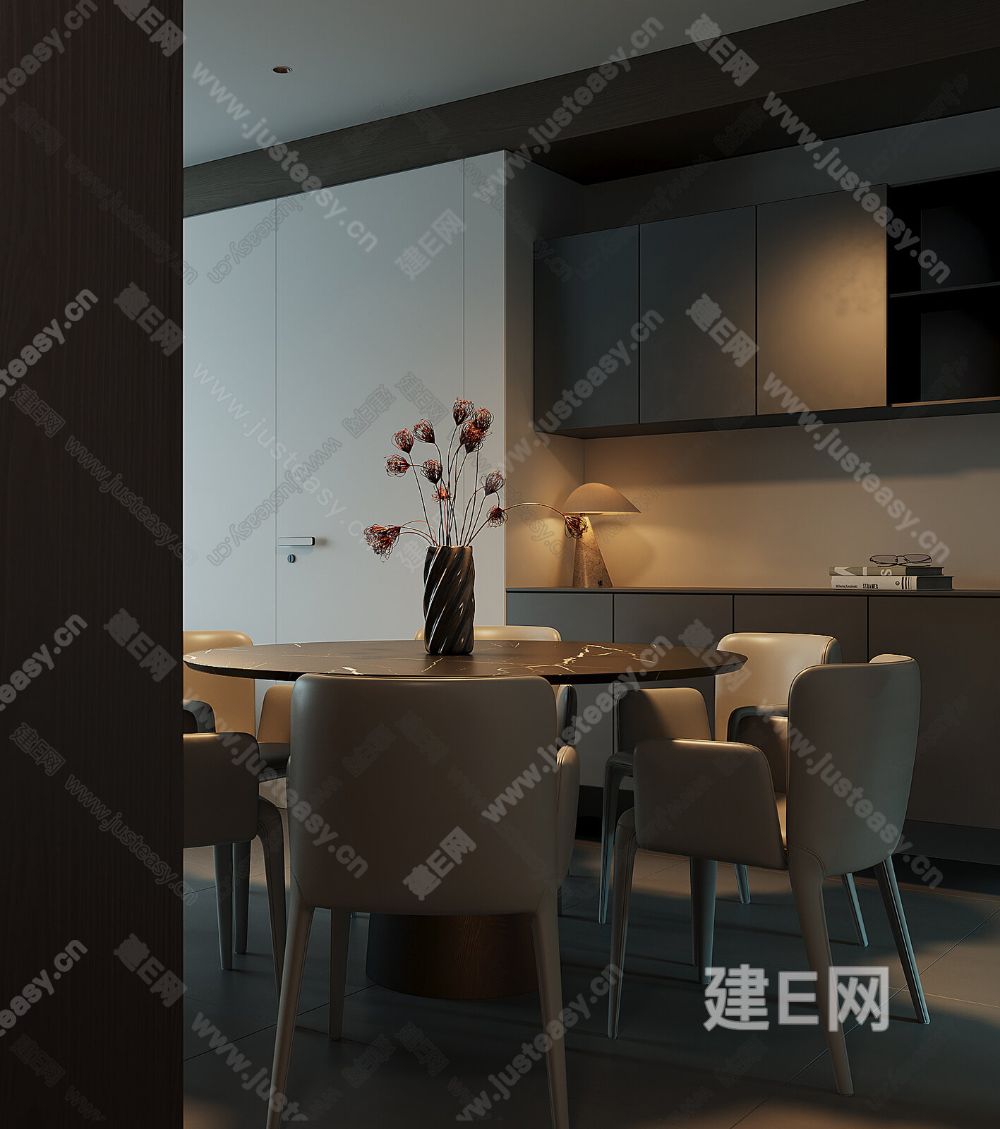 现代餐厅模型SU模型下载[ID:117264700]_建e网su模型