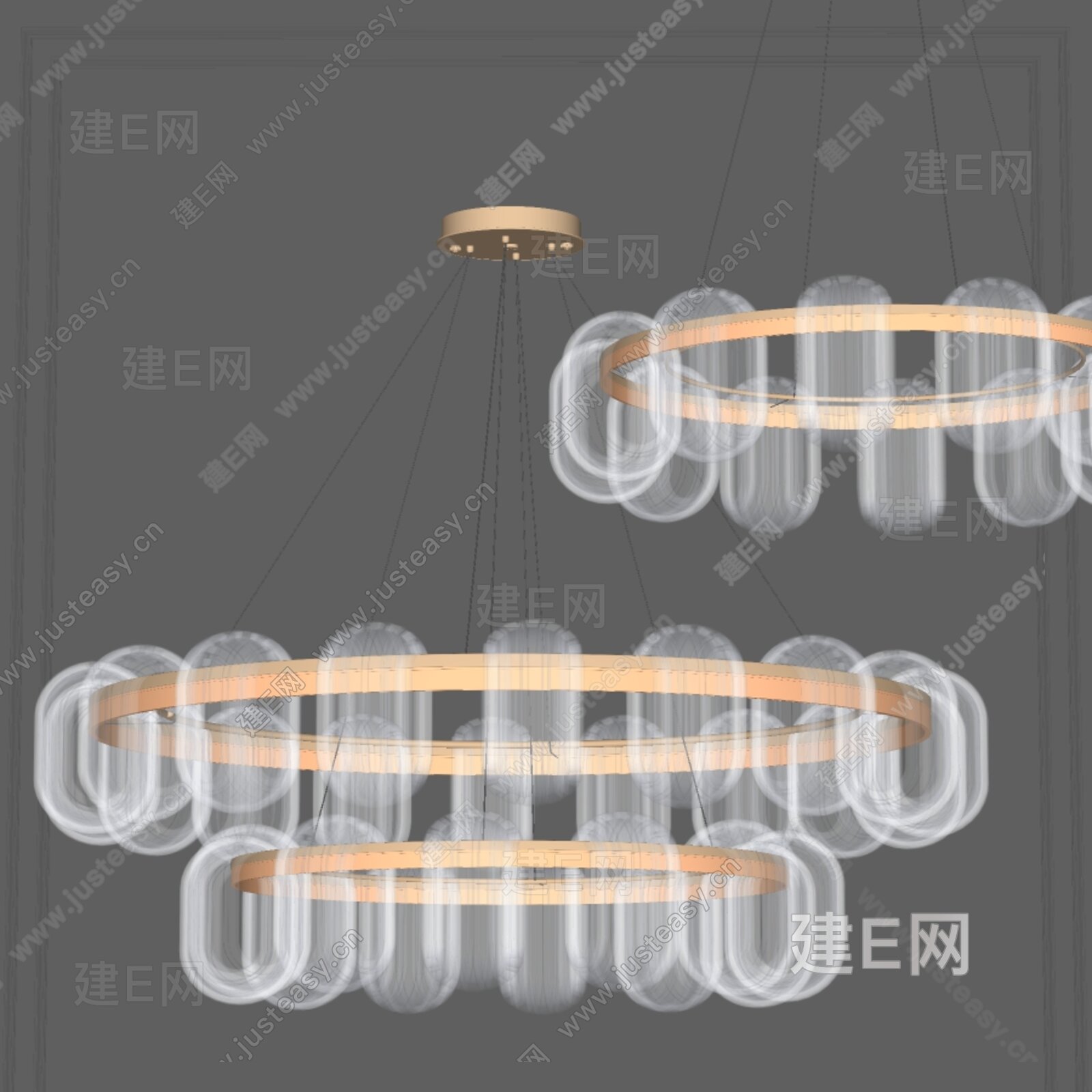 现代轻奢水晶吊灯模型SU模型下载[ID:117264657]_建e网su模型