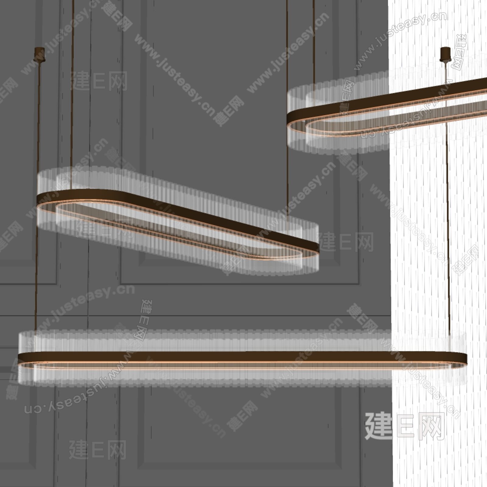 现代轻奢水晶吊灯模型SU模型下载[ID:117264739]_建E室内设计网