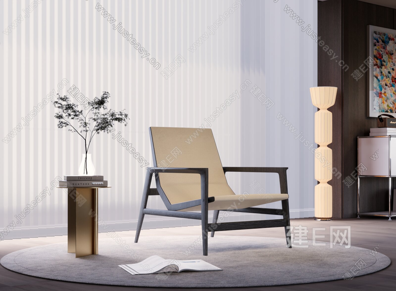 Poliform 现代休闲椅 模型SU模型下载[ID:117330342]_建E室内设计网