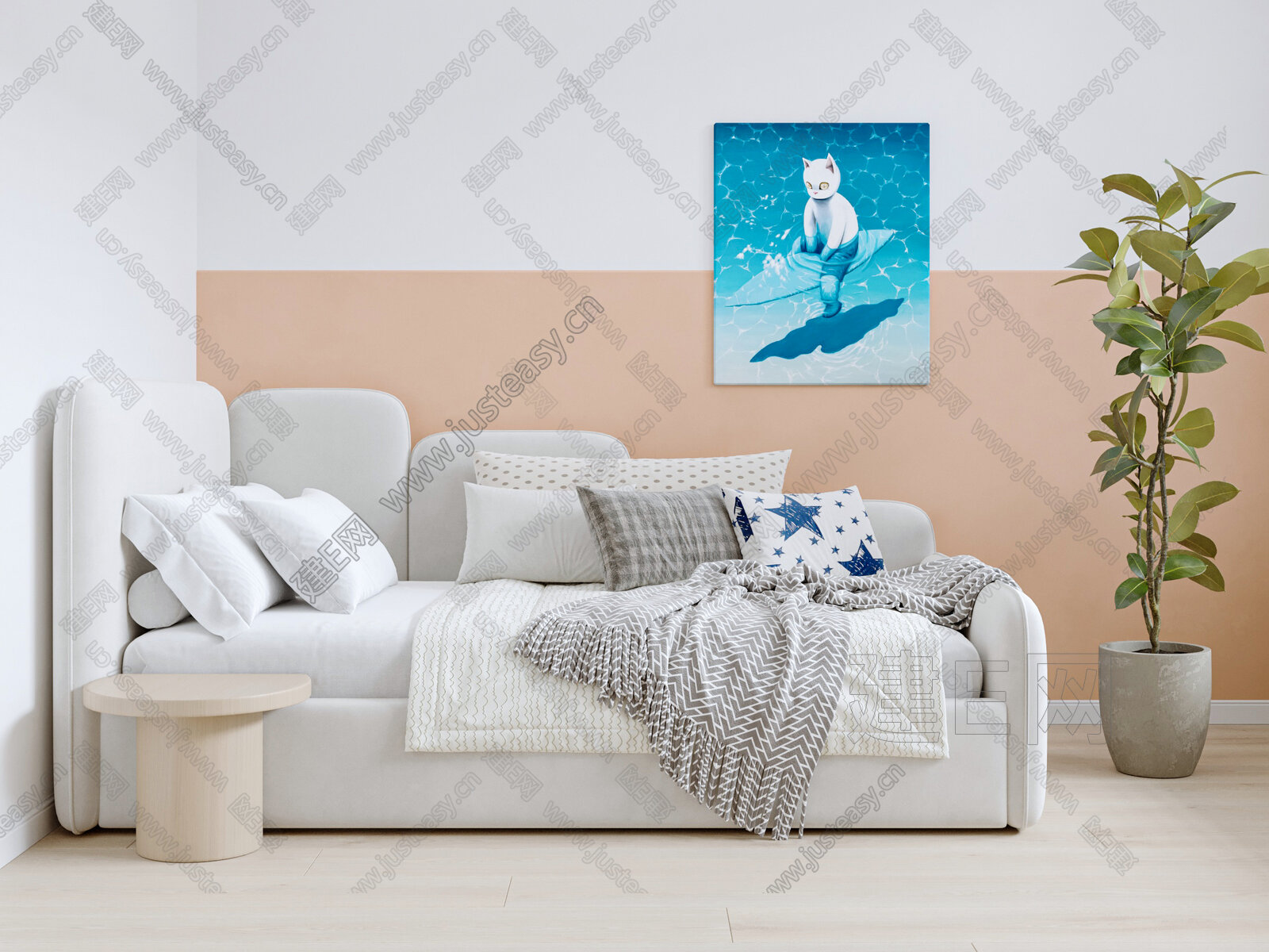 Edra 现代单人床模型SU模型下载[ID:117330232]_建E室内设计网