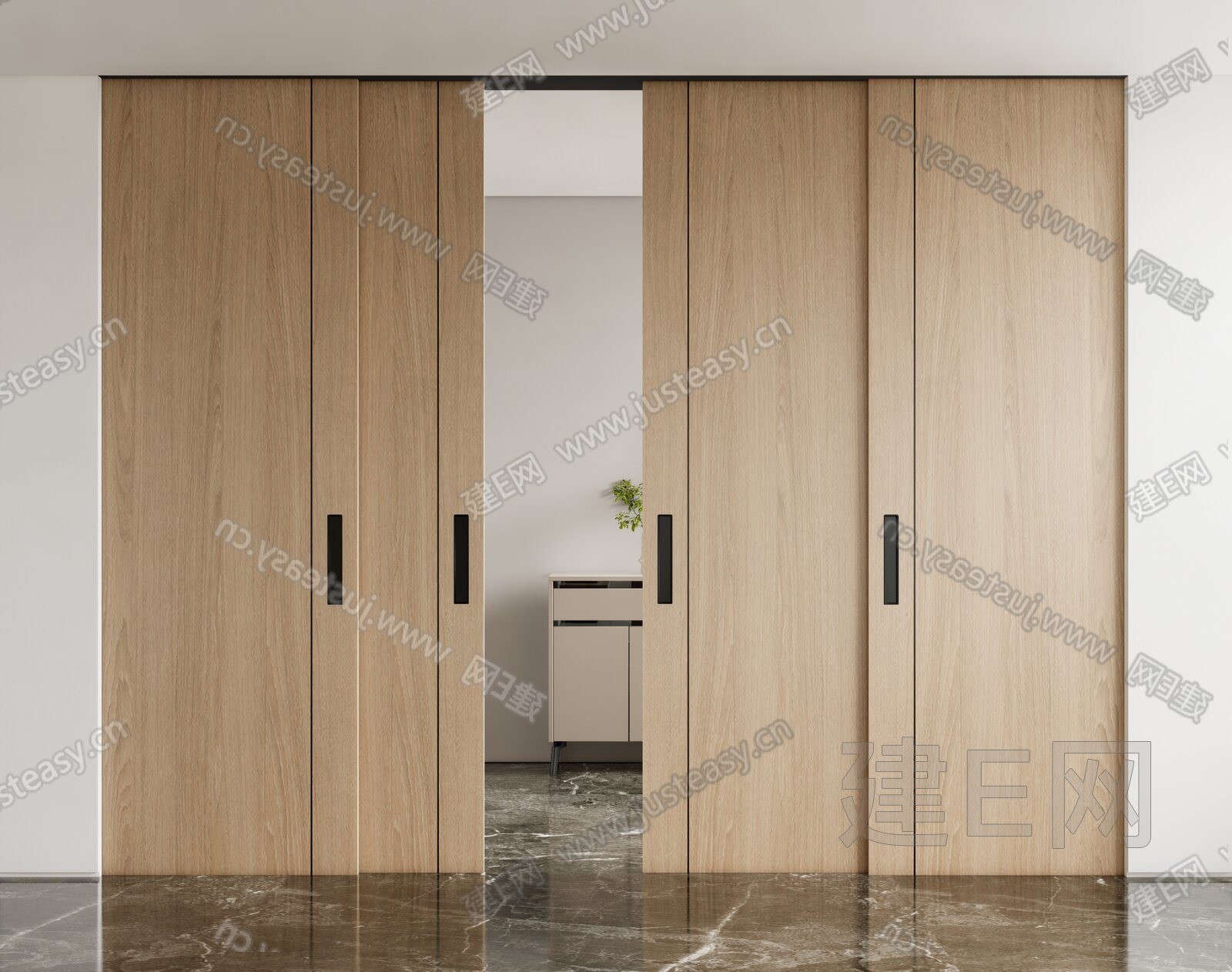 现代移门模型SU模型下载[ID:109400381]_建e网su模型