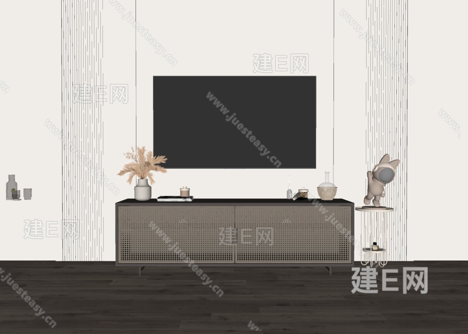 现代电视柜模型SU模型下载[ID:109203944]_建e网su模型