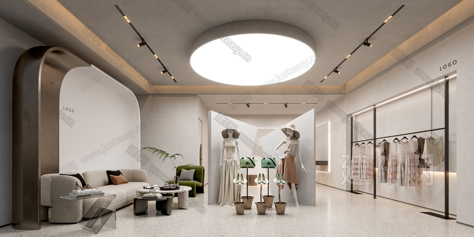 侘寂风服装店模型SU模型下载[ID:110580001]_建e网su模型