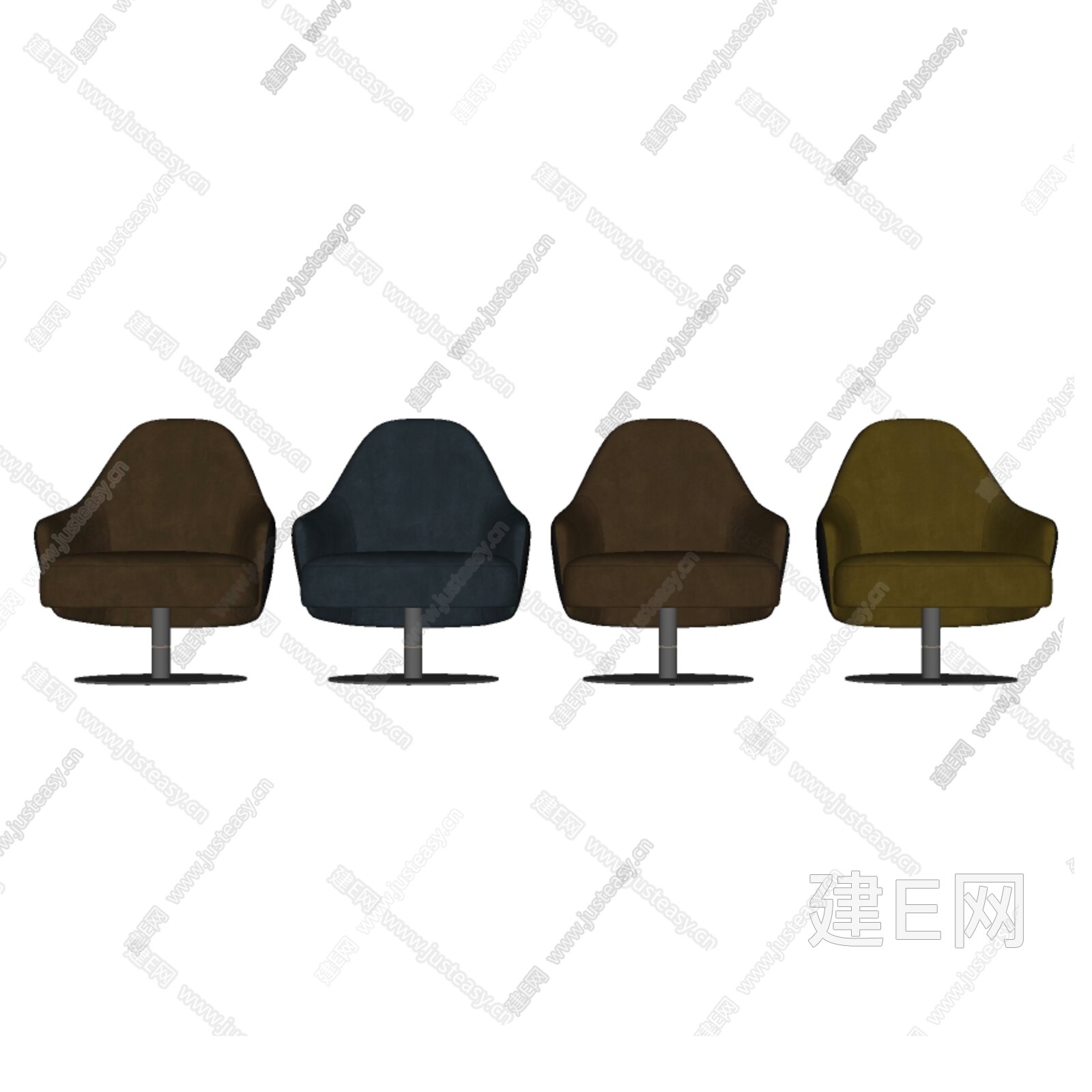 Reflex 现代休闲椅 布艺模型SU模型下载[ID:112021884]_建e网su模型