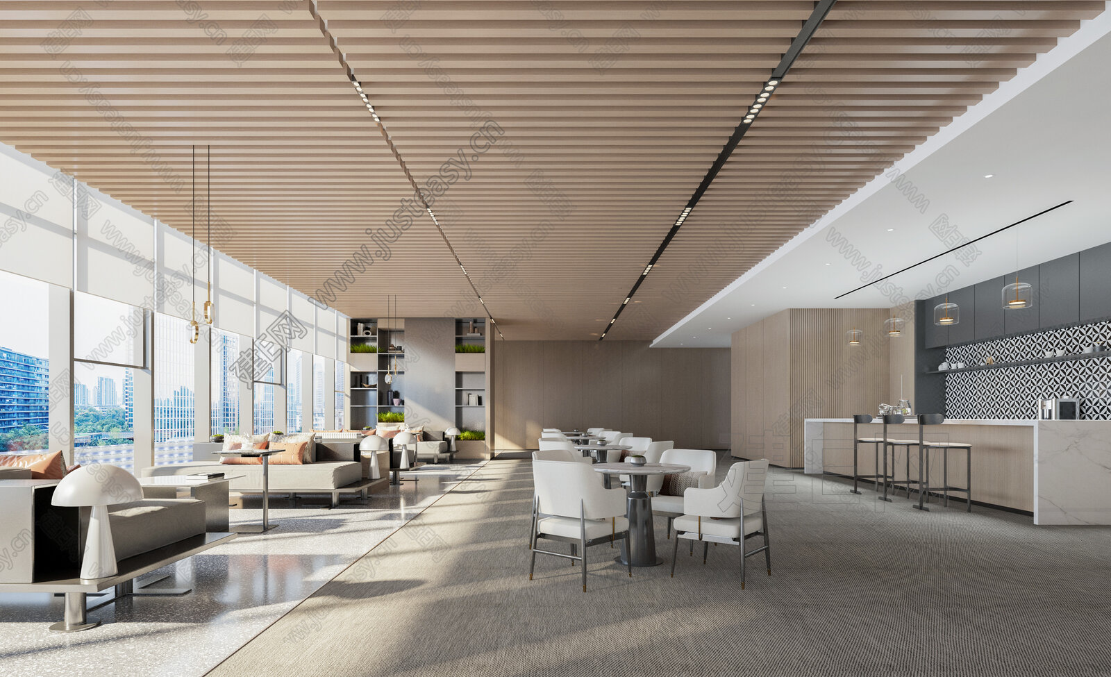 现代售楼处洽谈区3d模型下载[ID:104487073]_建e网3d模型