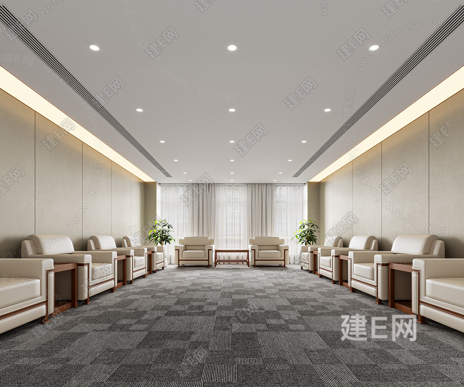 现代会客室模型SU模型下载[ID:112742833]_建e网su模型