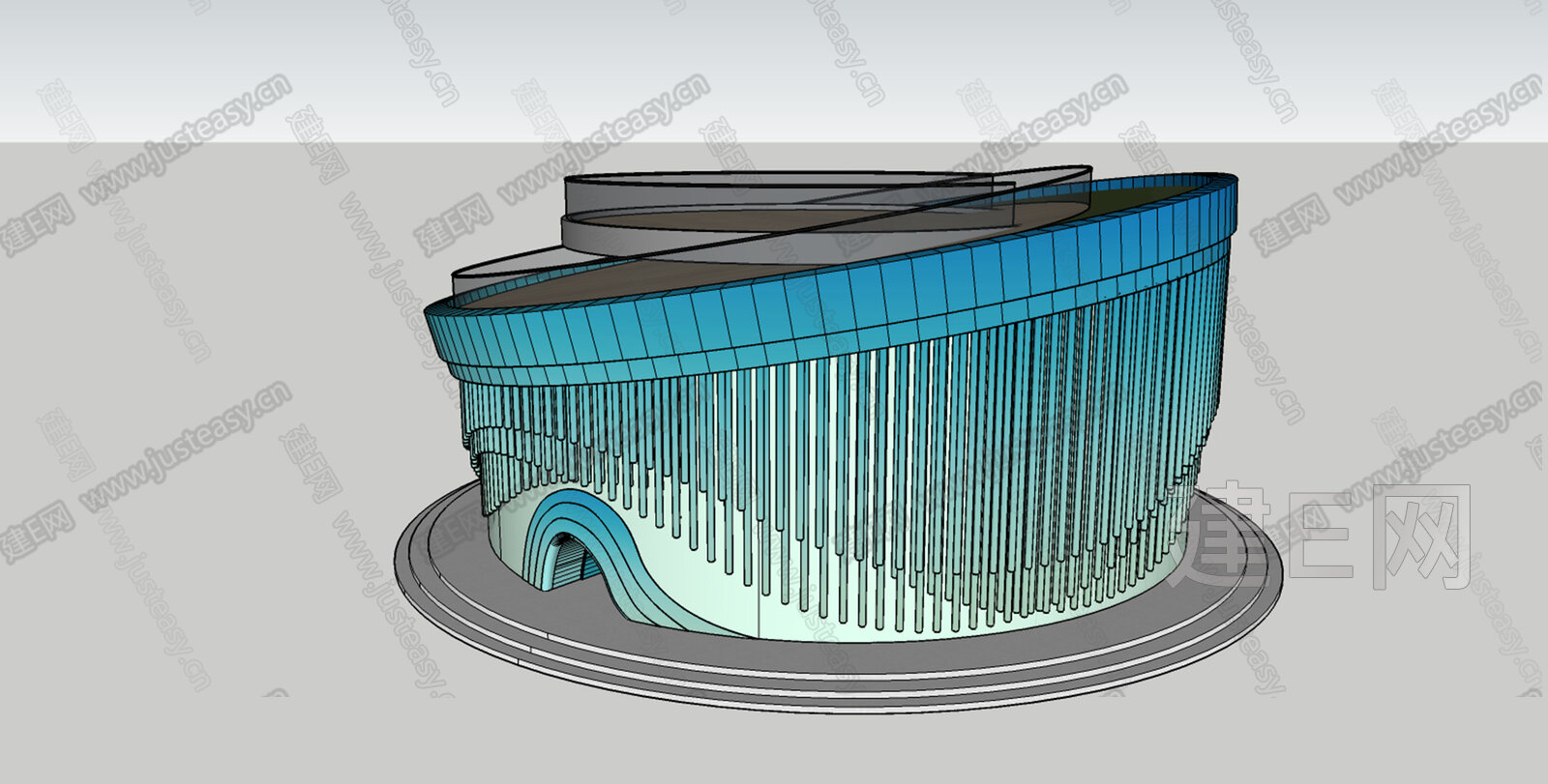现代风格建筑 模型SU模型下载[ID:113201627]_建E室内设计网