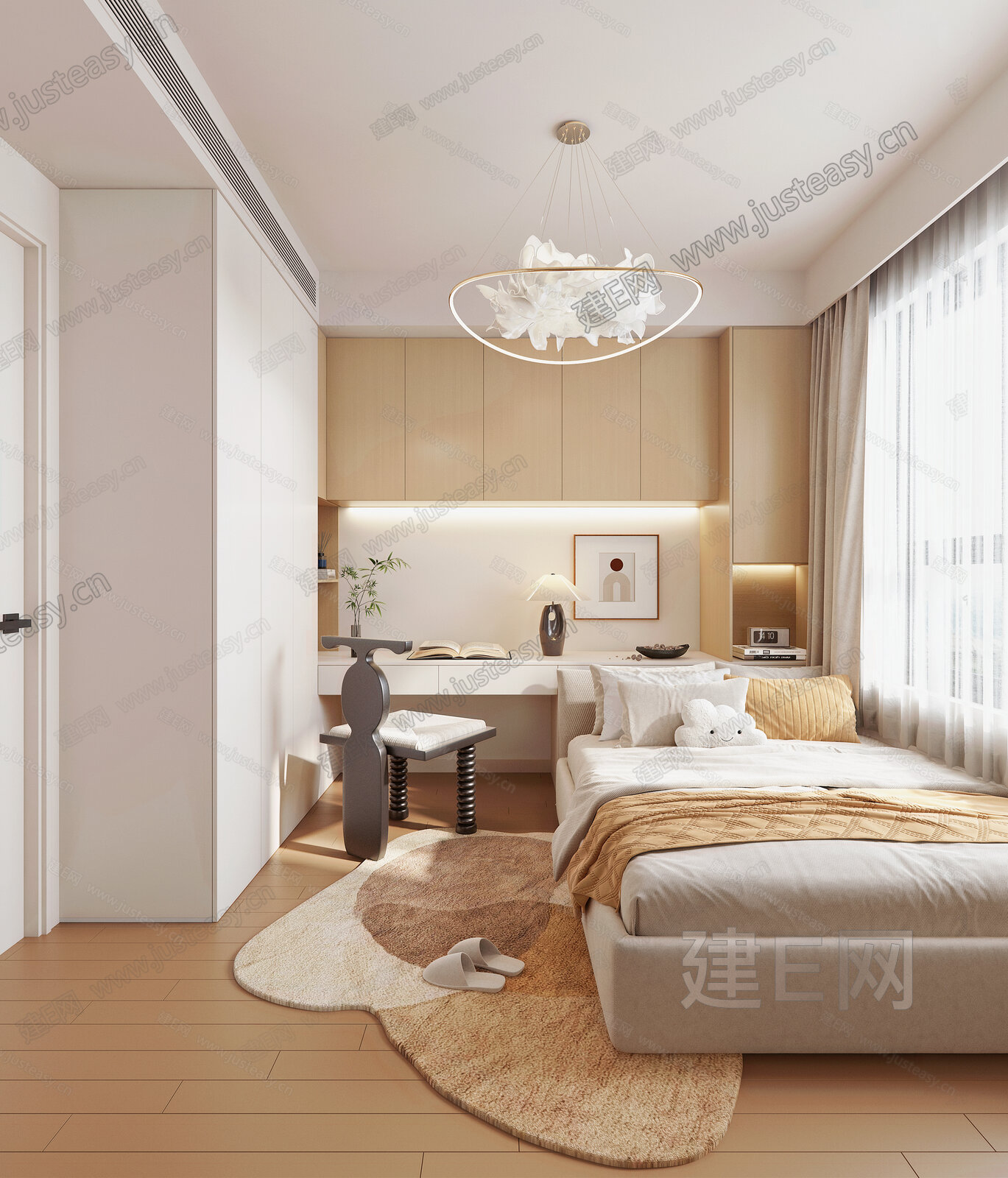 现代榻榻米卧室 模型SU模型下载[ID:112939504]_建E室内设计网