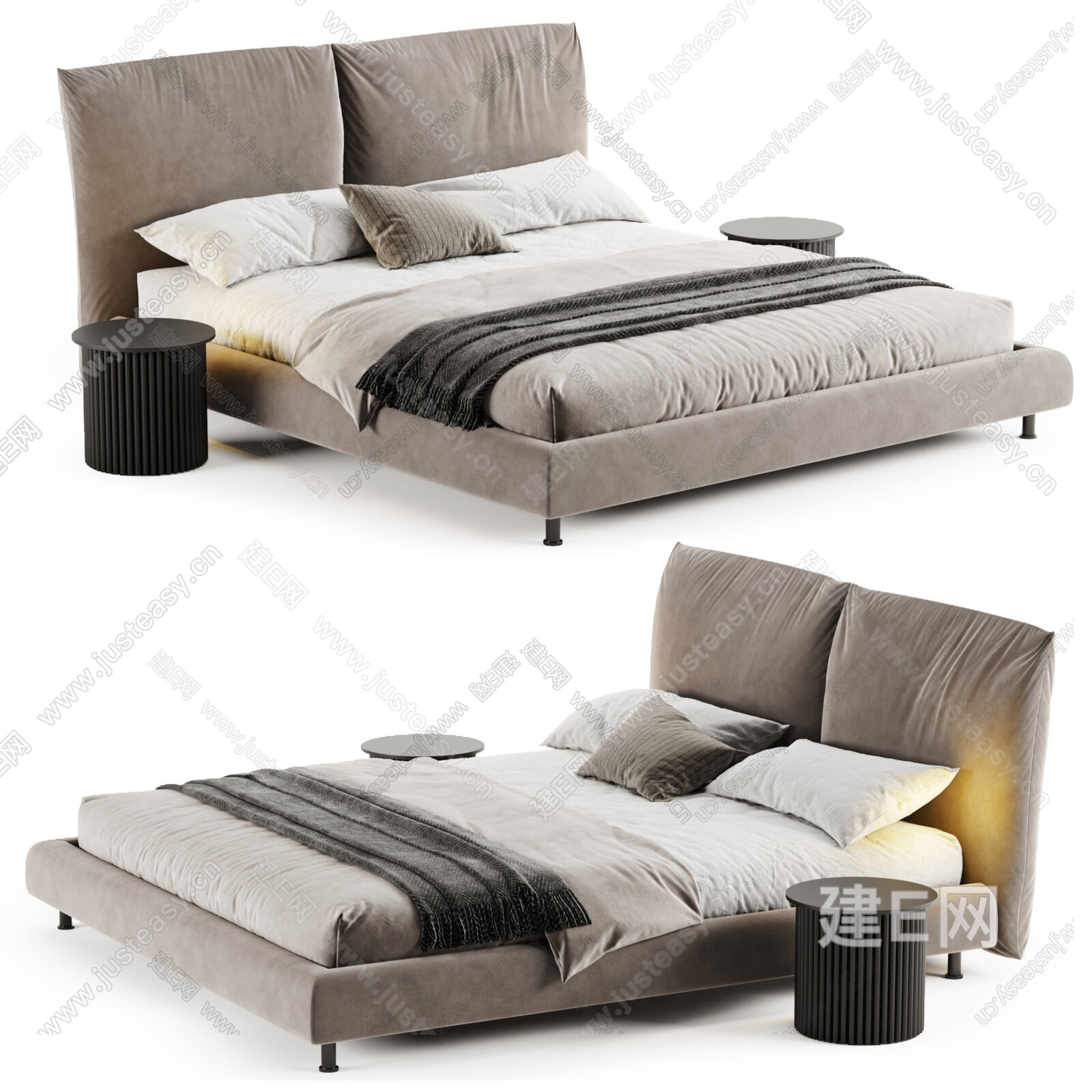 Edra STAND BY ME现代双人床 花瓣床模型SU模型下载[ID:104943830]_建e网su模型