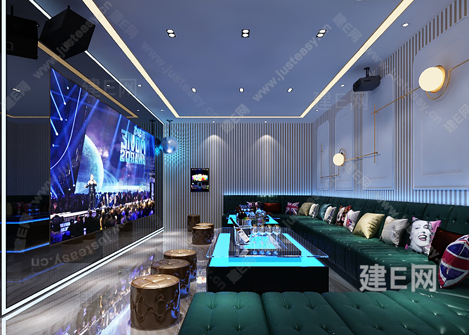 现代KTV会所模型SU模型下载[ID:105664544]_建e网su模型
