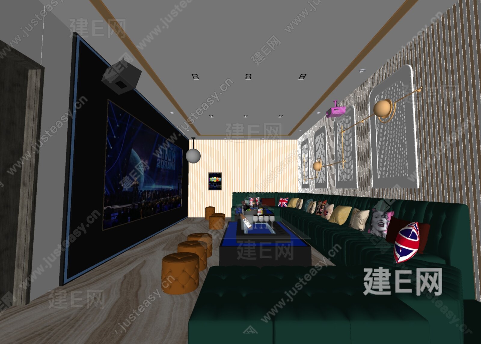 现代KTV会所模型SU模型下载[ID:105664544]_建e网su模型