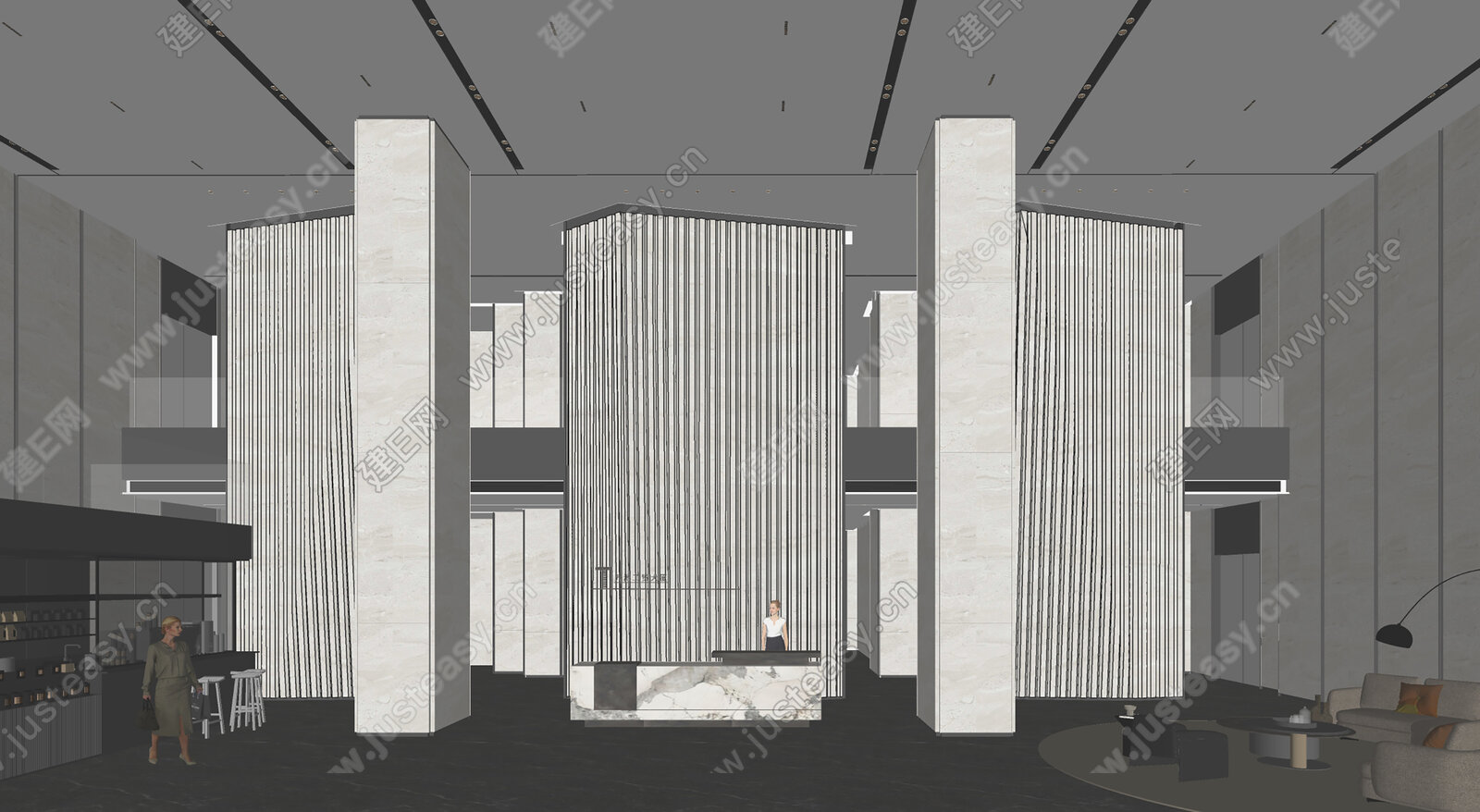 现代公司大堂模型SU模型下载[ID:106909762]_建e网su模型