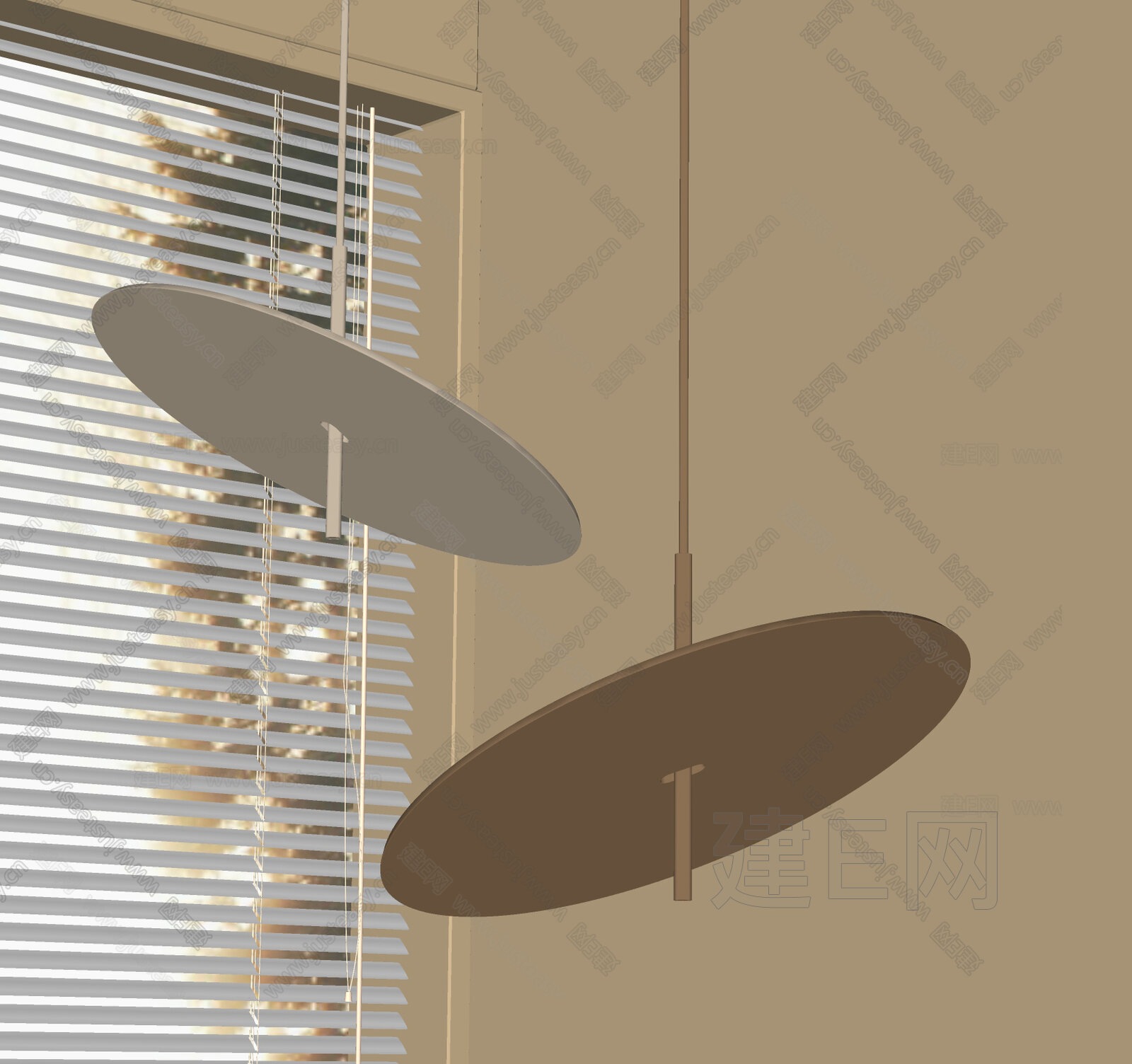 现代圆盘吊灯模型SU模型下载[ID:101666884]_建e网su模型