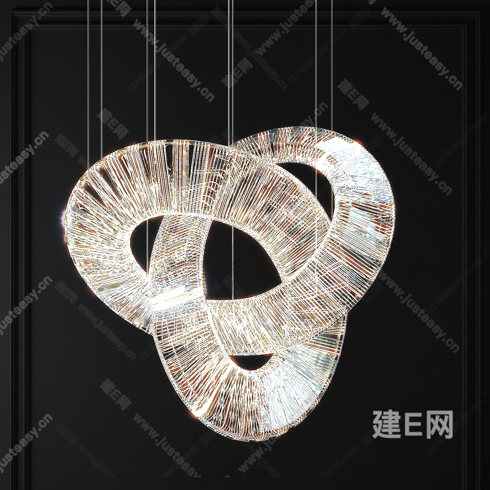 现代轻奢水晶吊灯模型SU模型下载[ID:102387767]_建e网su模型