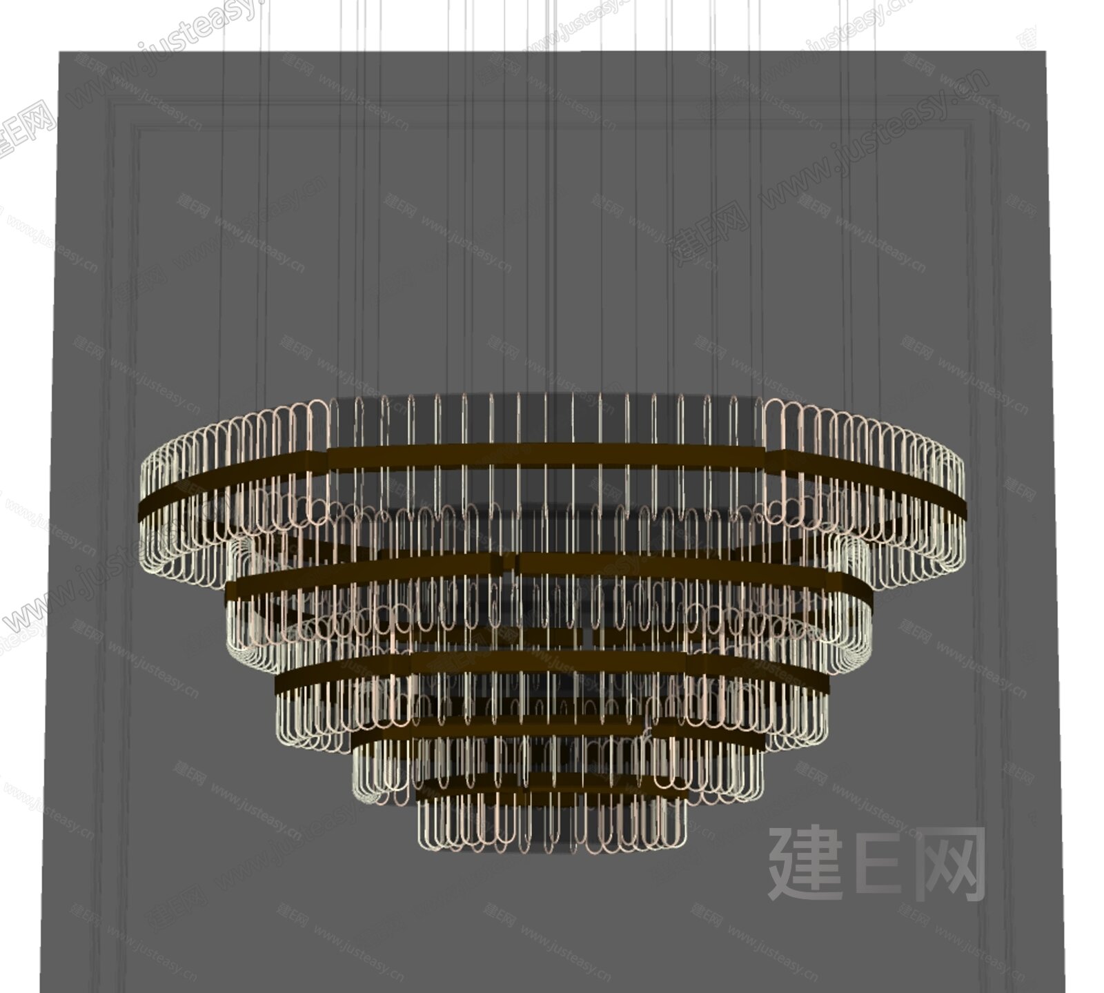 现代轻奢水晶吊灯模型SU模型下载[ID:102387778]_建E室内设计网
