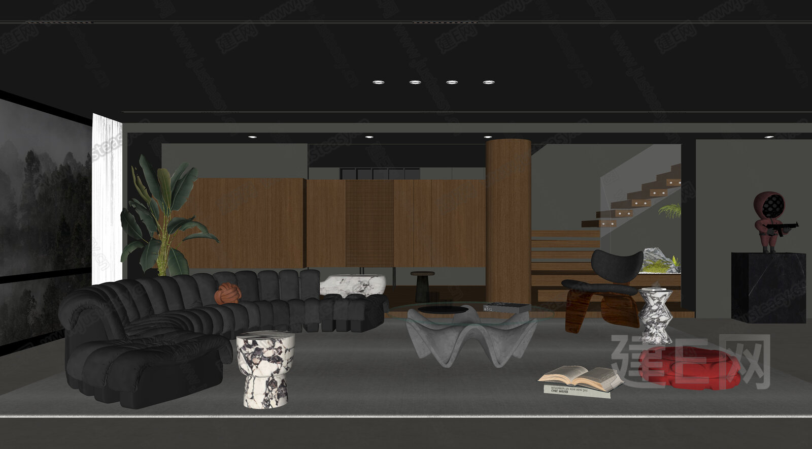 Minotti|米洛提现代客厅模型SU模型下载[ID:104681581]_建e网su模型