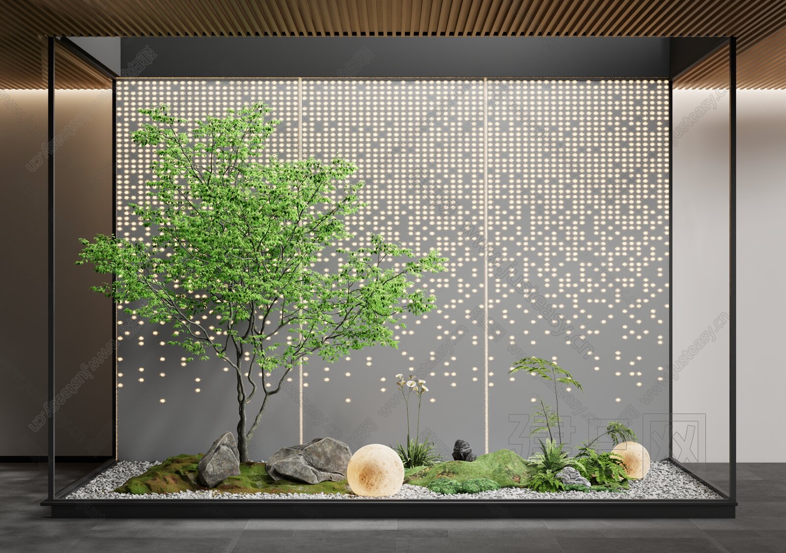 现代室内景观造景 模型SU模型下载[ID:104353800]_建E室内设计网