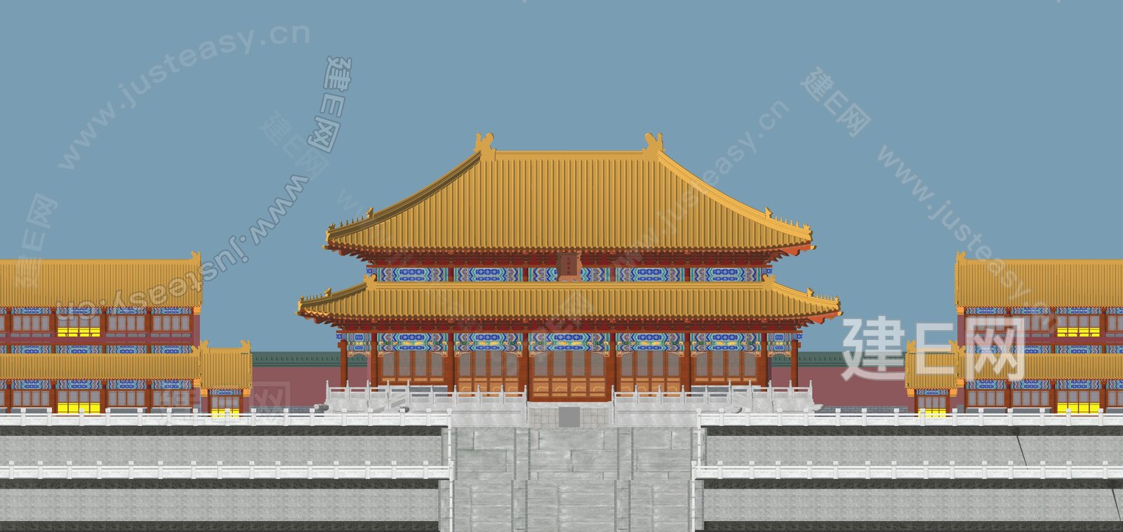 中式明清故宫太和殿模型SU模型下载[ID:113528961]_建E室内设计网