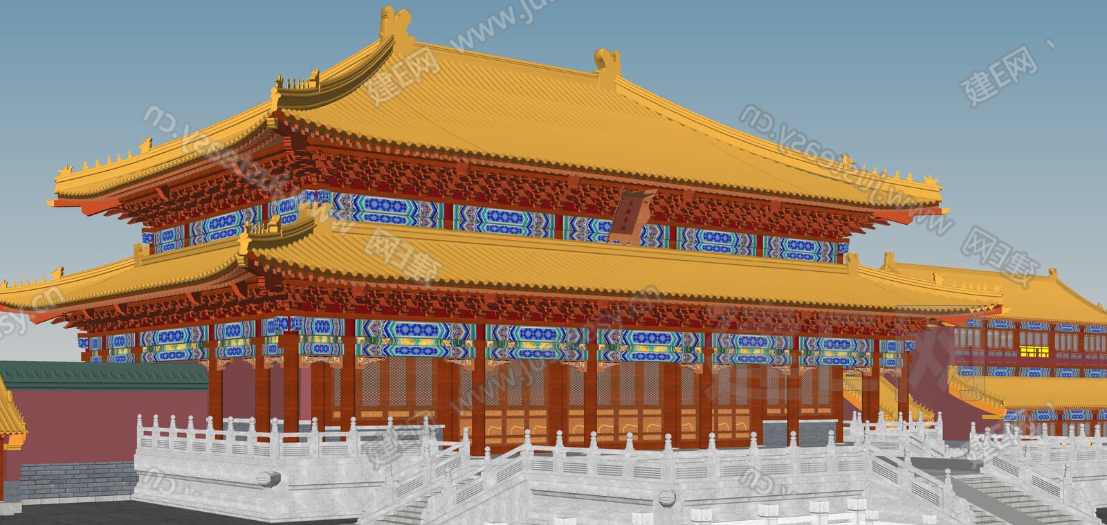 中式明清故宫太和殿模型SU模型下载[ID:113528961]_建E室内设计网