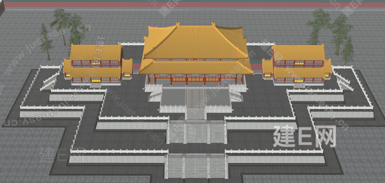 中式明清故宫太和殿模型SU模型下载[ID:113528961]_建E室内设计网