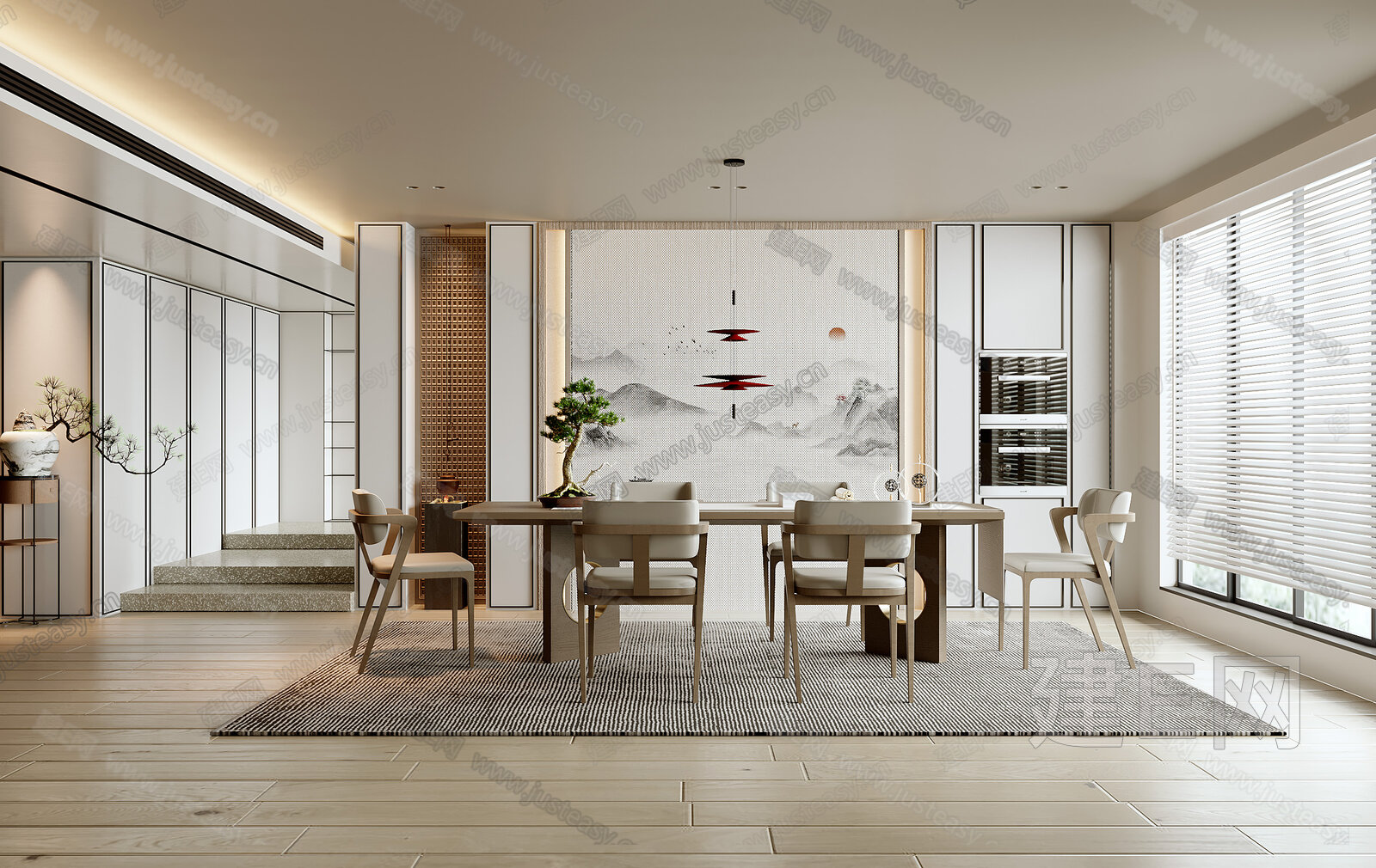 现代餐厅模型SU模型下载[ID:114380892]_建e网su模型