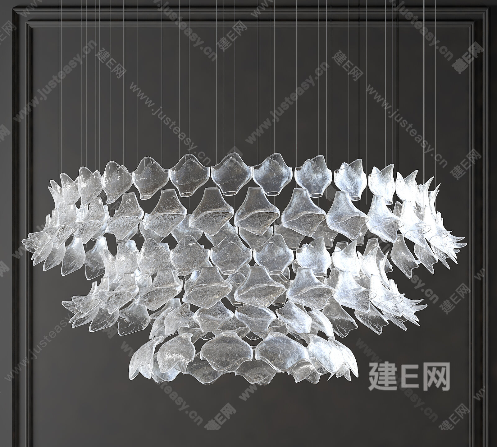现代轻奢水晶吊灯模型SU模型下载[ID:115691556]_建e网su模型