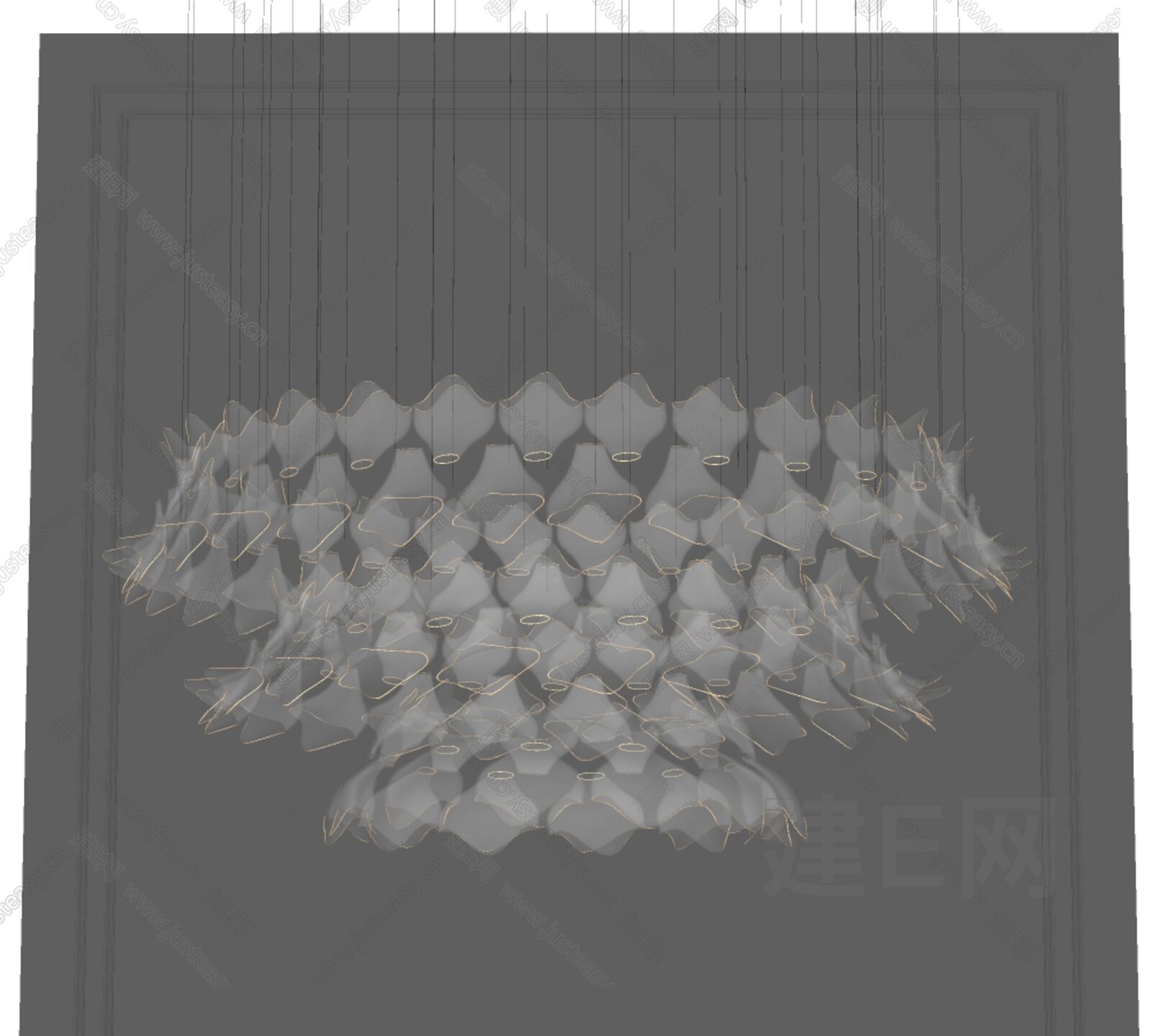 现代轻奢水晶吊灯模型SU模型下载[ID:115691556]_建e网su模型