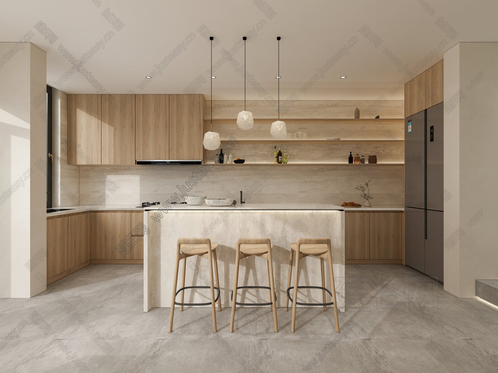 侘寂风餐厅模型SU模型下载[ID:116346975]_建E室内设计网