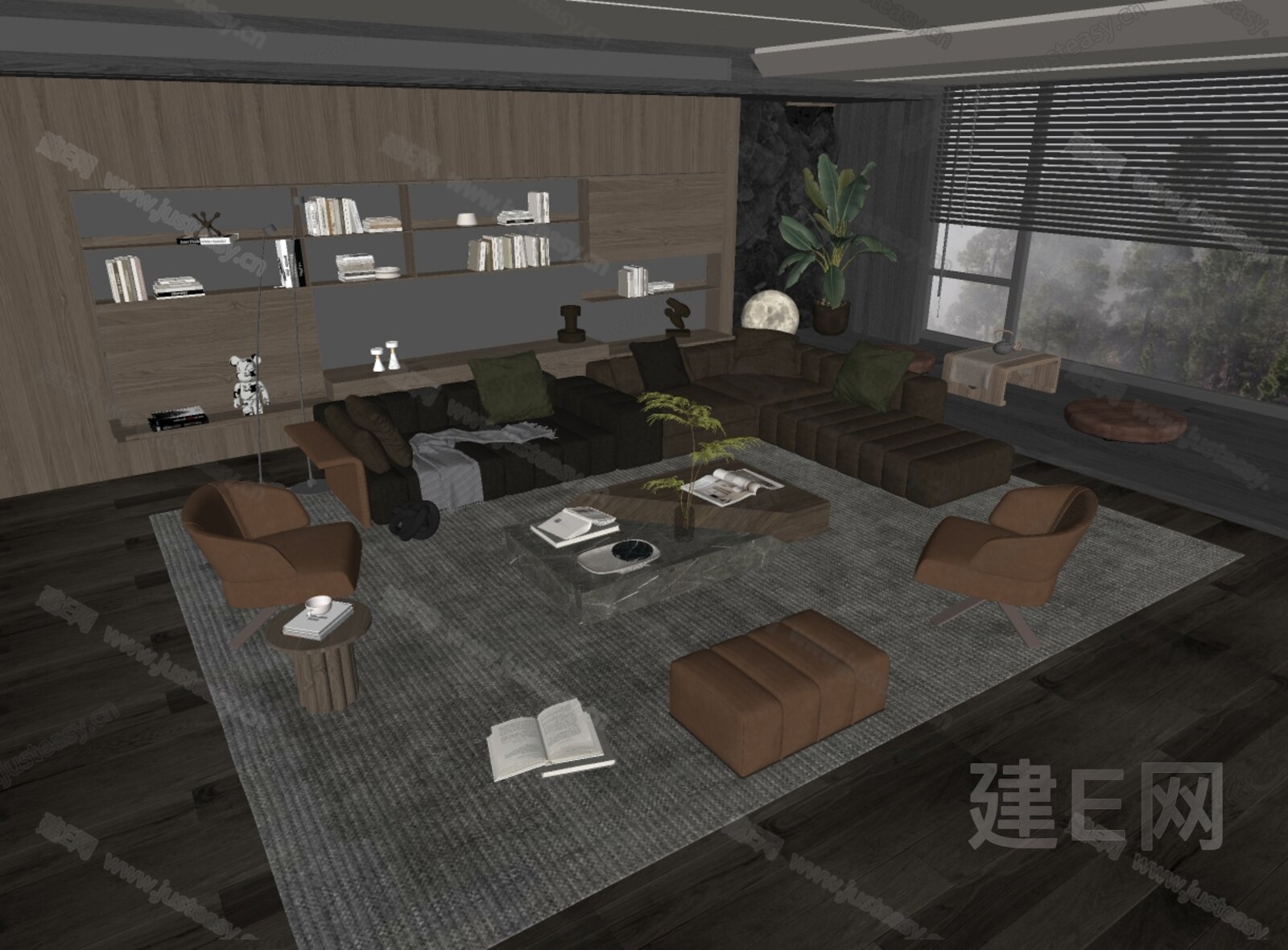 意大利 Minotti 沙发茶几组合模型SU模型下载[ID:109138072]_建e网su模型