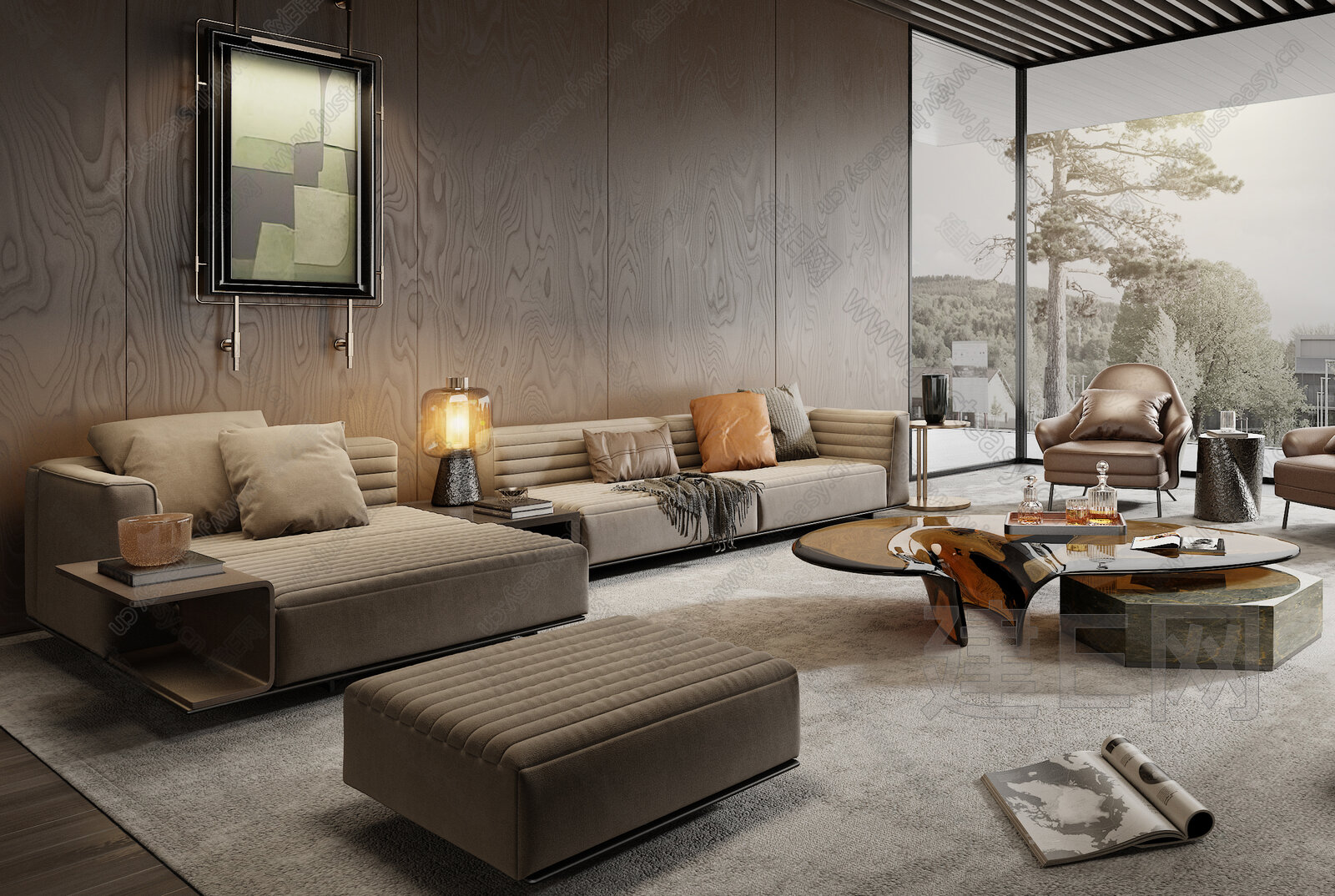 Minotti 米洛提 沙发茶几组合模型SU模型下载[ID:110579753]_建e网su模型