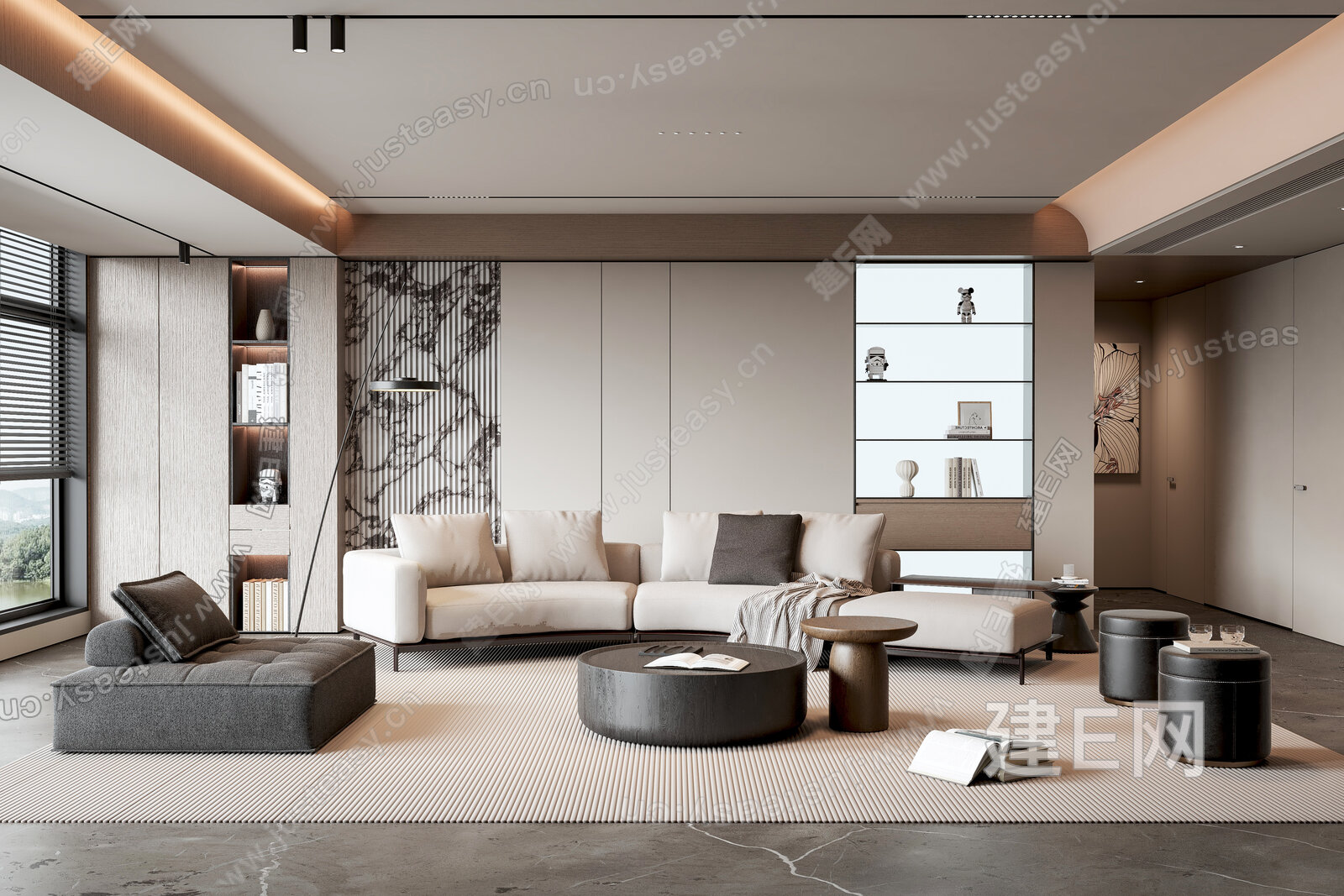 Minotti米洛提|现代客厅SU模型下载[ID:112349245]，Minotti米洛提|现代客厅，SU模型下载