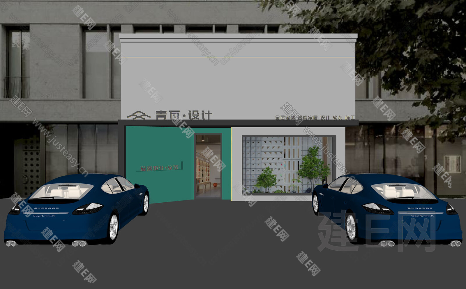 现代家居设计门头门面模型SU模型下载[ID:104944577]_建e网su模型