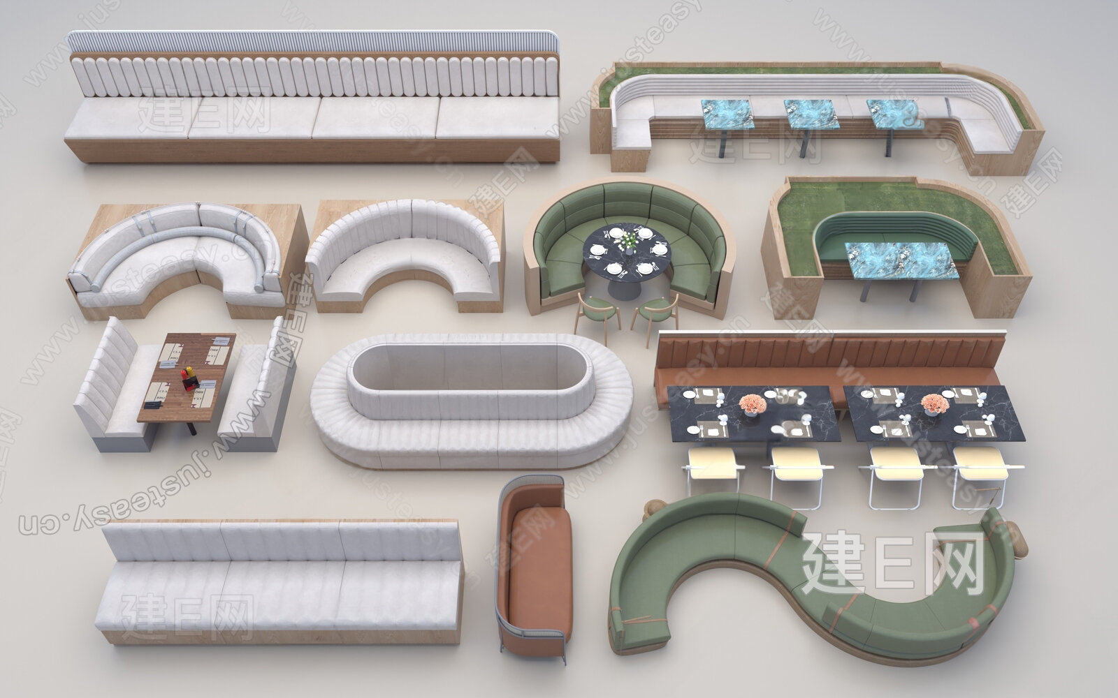 现代卡座模型SU模型下载[ID:105993107]_建e网su模型