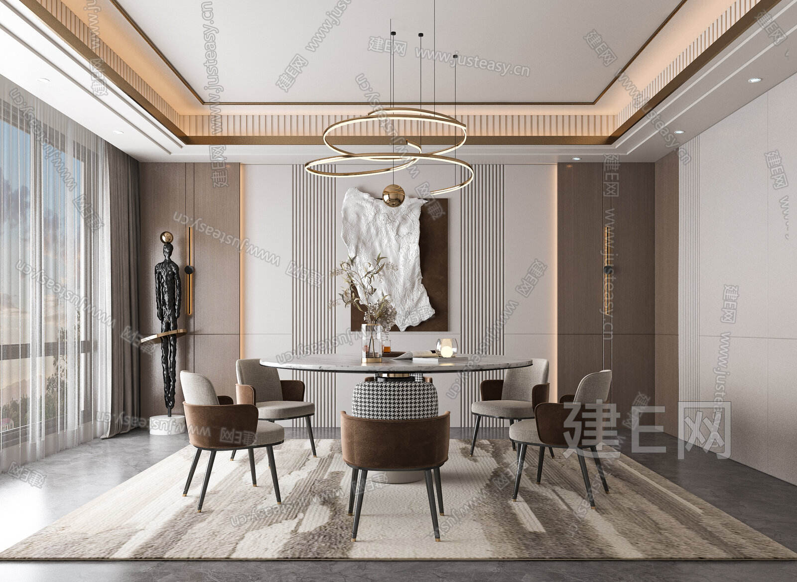 【现代餐厅3d模型】建E网_现代餐厅3d模型下载[ID:114908121]_打造3d现代餐厅模型免费下载平台