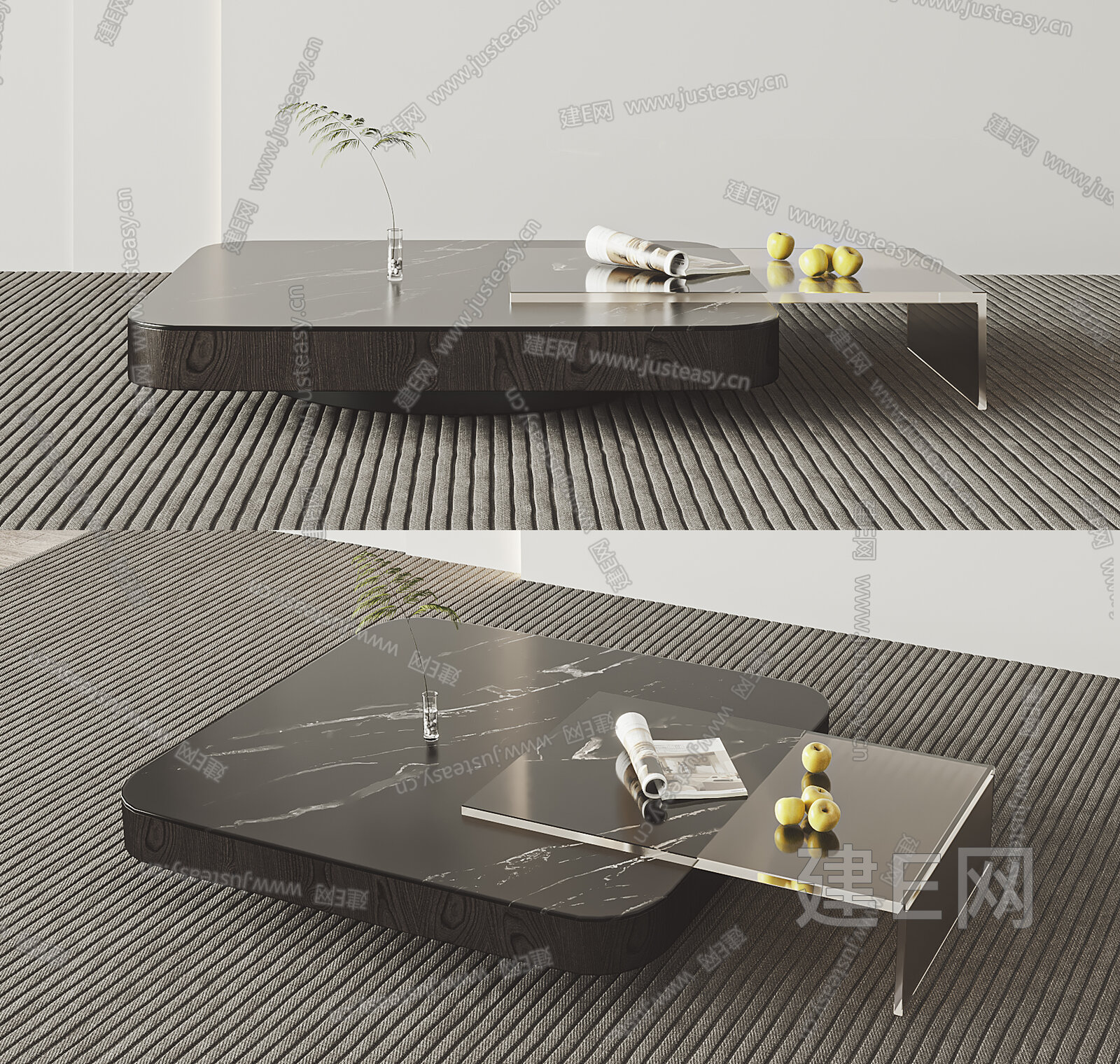 Minotti米洛提 现代茶几模型SU模型下载[ID:109007779]_建E室内设计网
