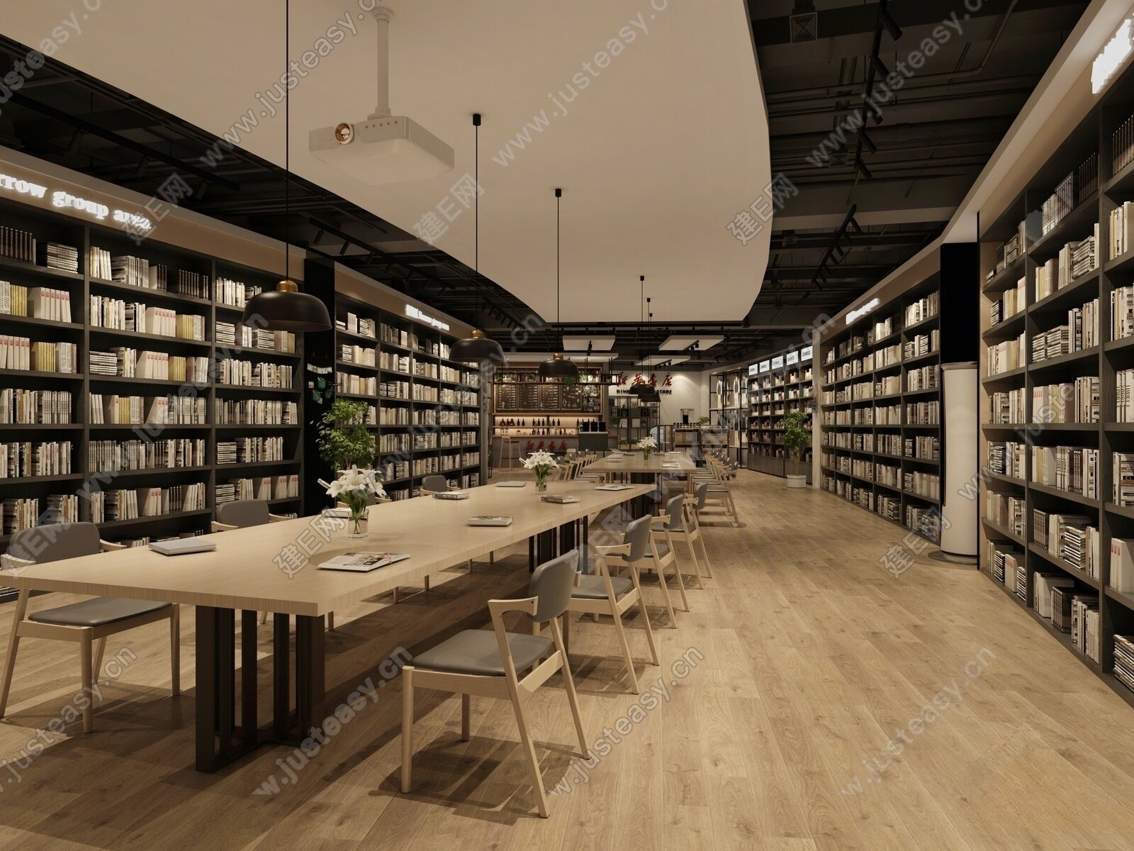 现代图书馆模型SU模型下载[ID:109007813]_建e网su模型