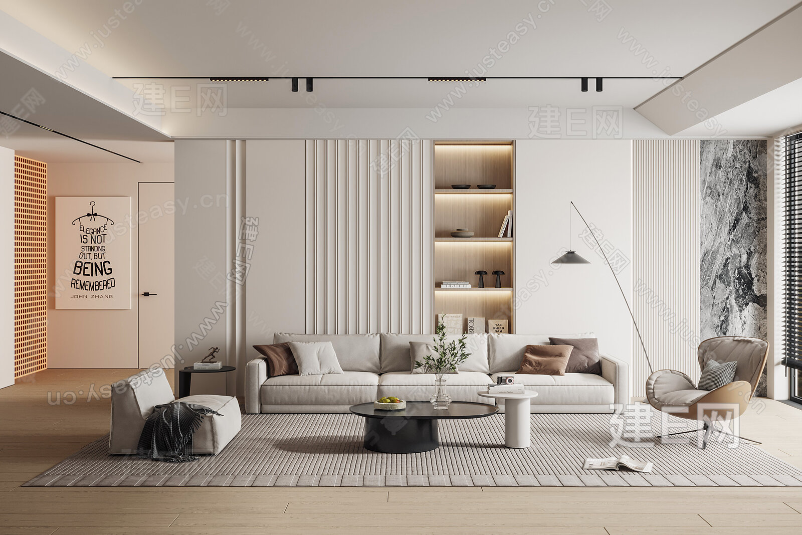 【现代客厅3d模型】建e网_现代客厅3d模型下载[ID:110189484]_打造3d现代客厅模型免费下载平台