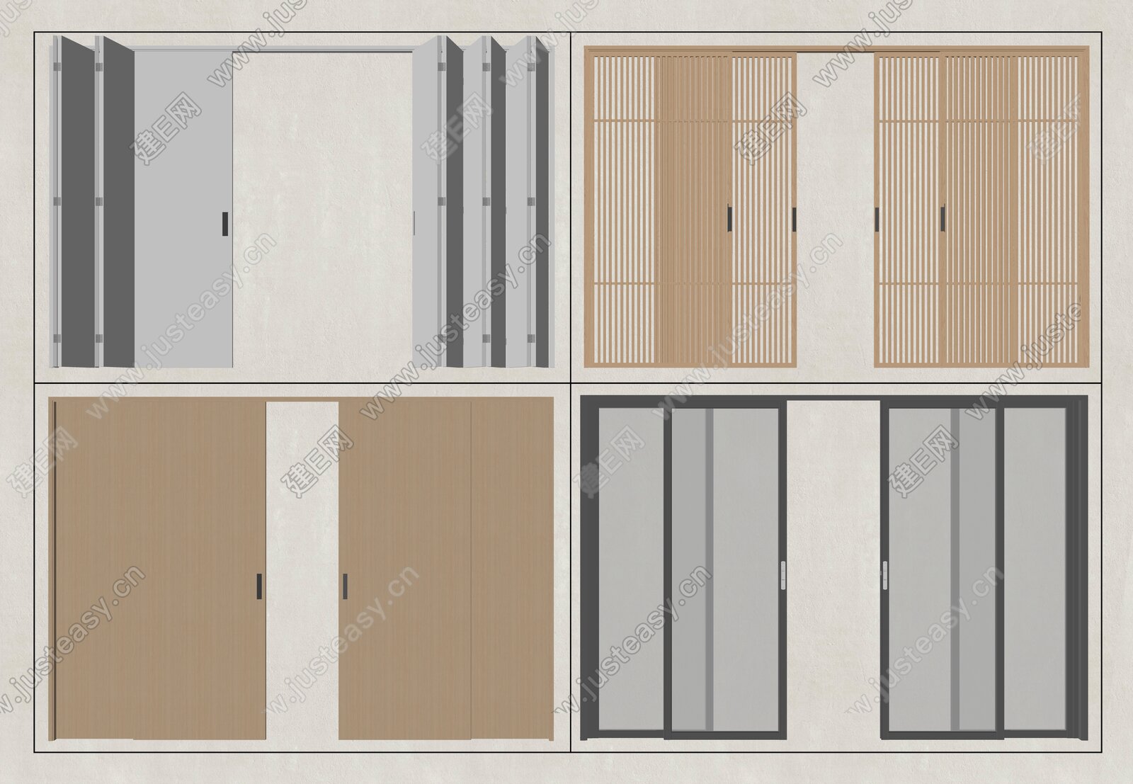 现代移门模型SU模型下载[ID:101274499]_建e网su模型